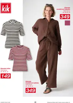 Náhled letáku Kik leták od 06.07.2026 | Strana: 8 | Produkty: Tričko, Halenka, Kalhoty