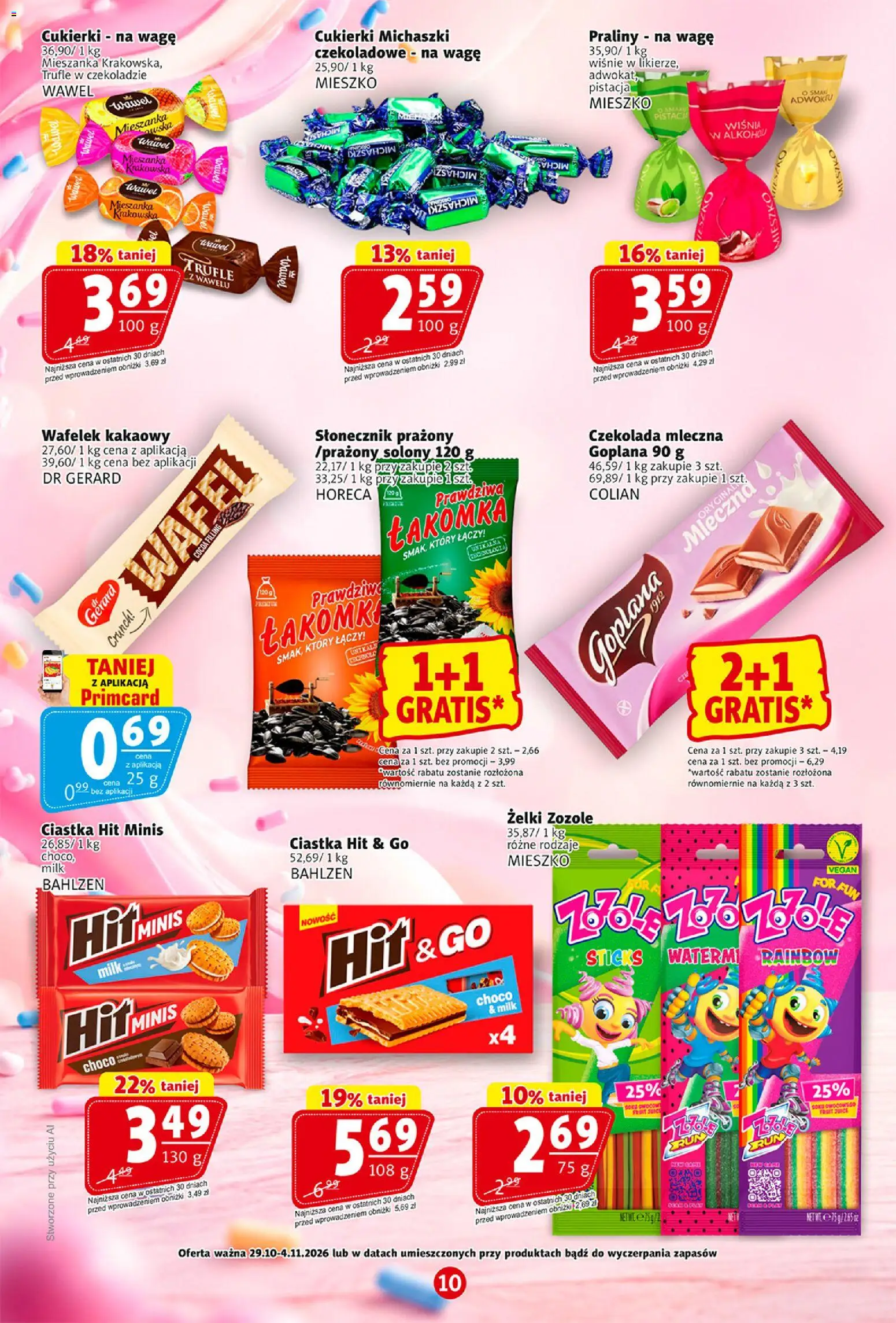 Prim Market gazetka od 29.10.2026 | Strona: 10 | Produkty: Wiśnie, Wafelek, Żelki, Słonecznik prażony