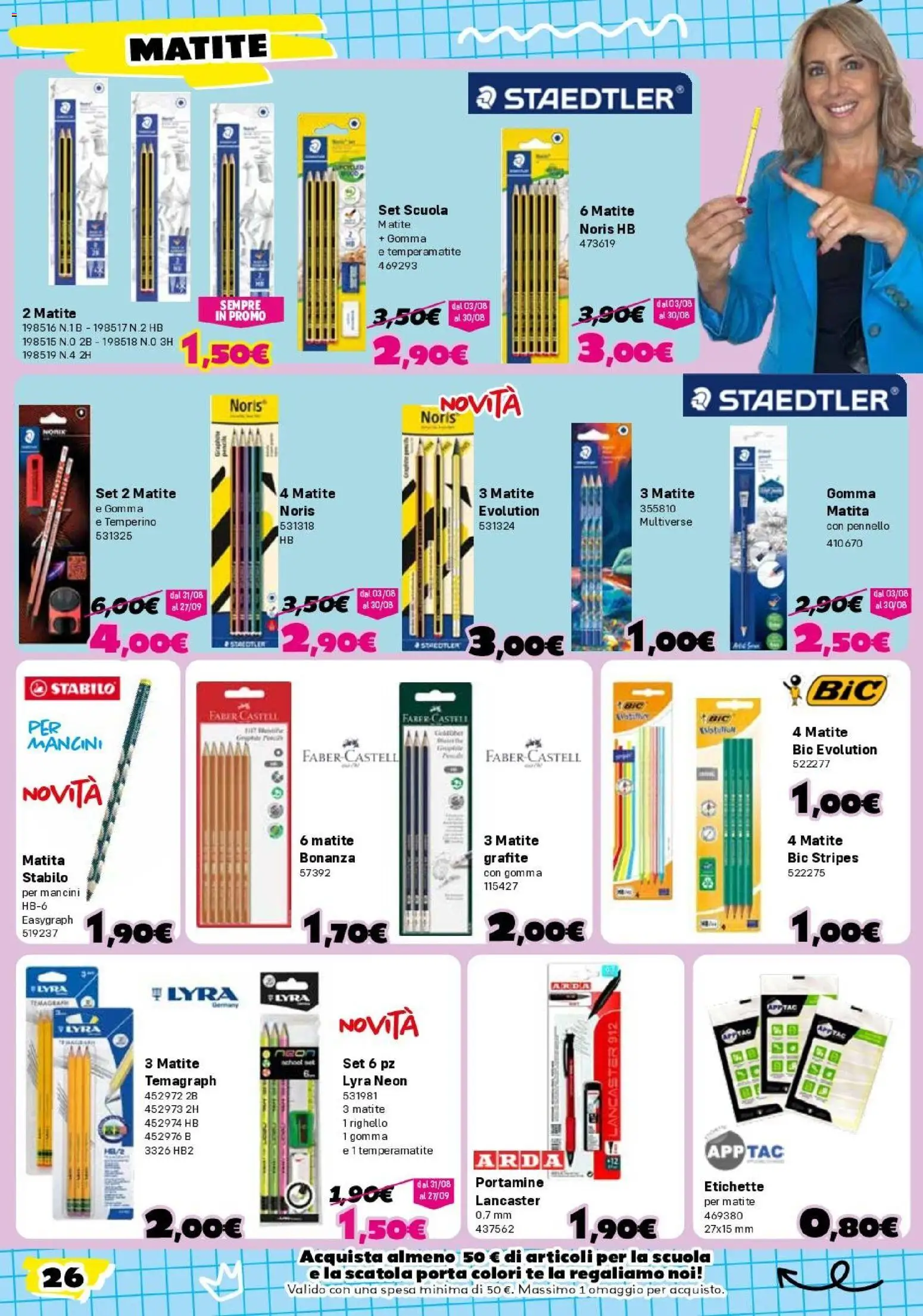 Volantino Orizzonte del 30/07/2026 | Pagina: 26 | Prodotti: Porta, Tè, Temperamatite, Pennello