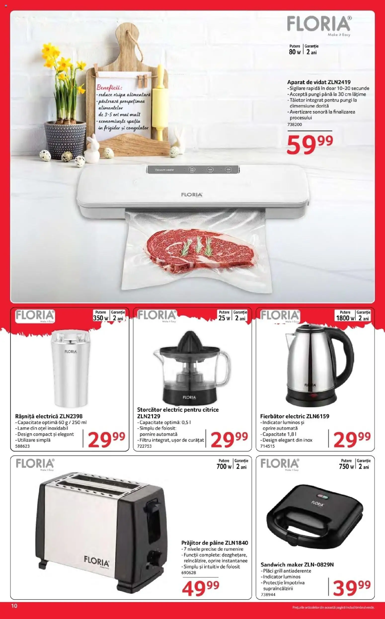 Noul catalog Selgros – valabil de la 03.04.2026 | Pagină: 10 | Produse: Frigider, Grill, Storcător, Pâine