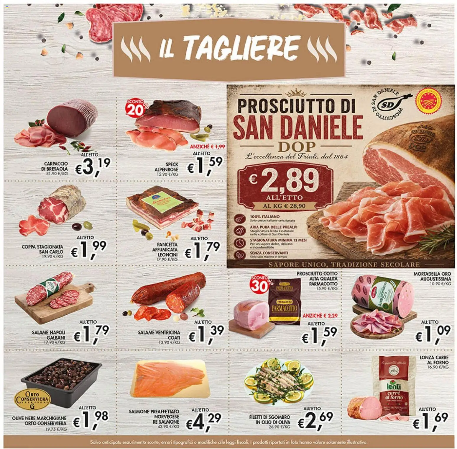 Volantino Coal del 18.06.2026 | Pagina: 7 | Prodotti: Salmone, Olive, Mortadella, Tagliere