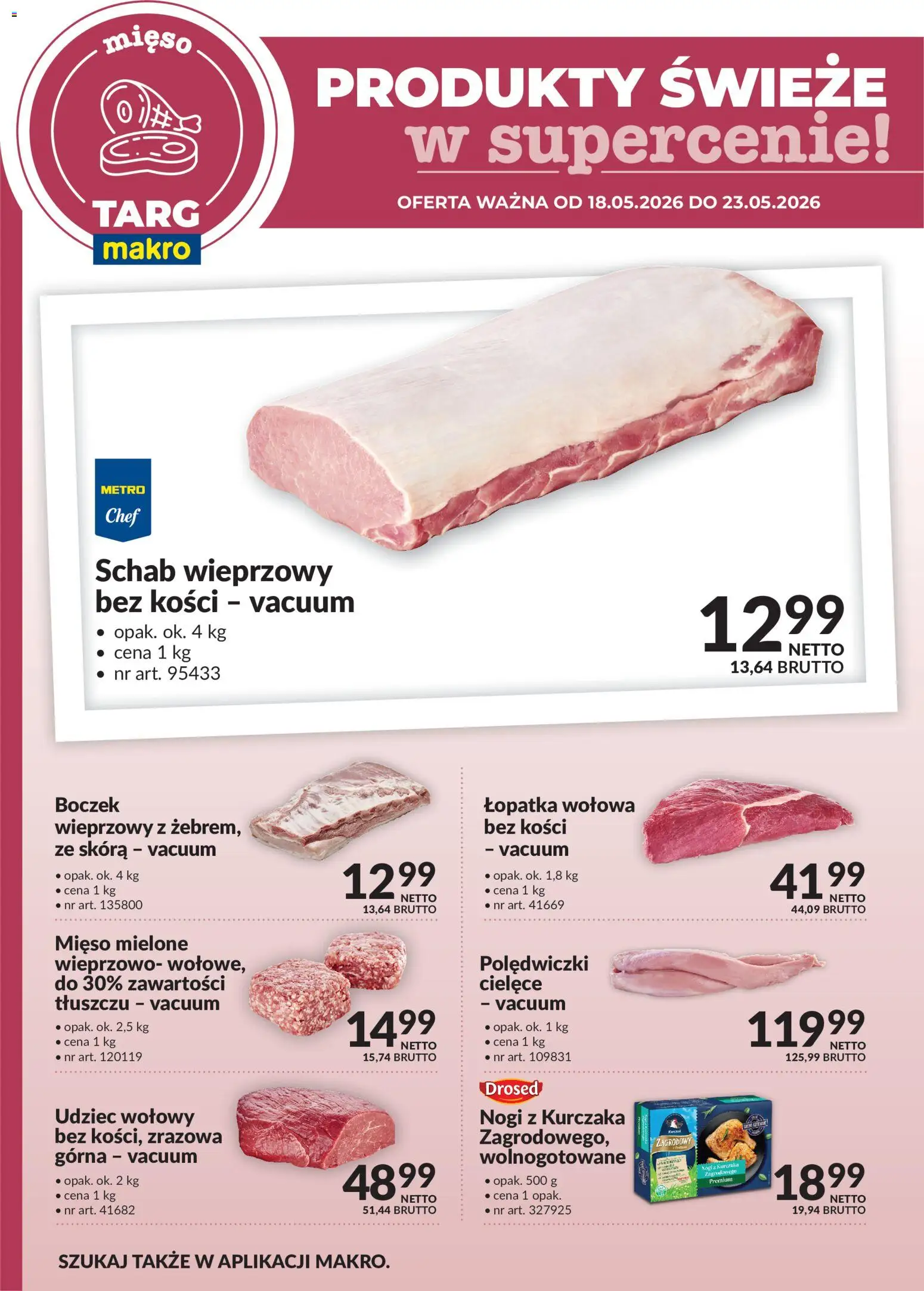 Makro gazetka - Oferta świeża w super cenach od 18.05.2026 | Strona: 2 | Produkty: Mięso, Schab wieprzowy, Mięso mielone, Boczek