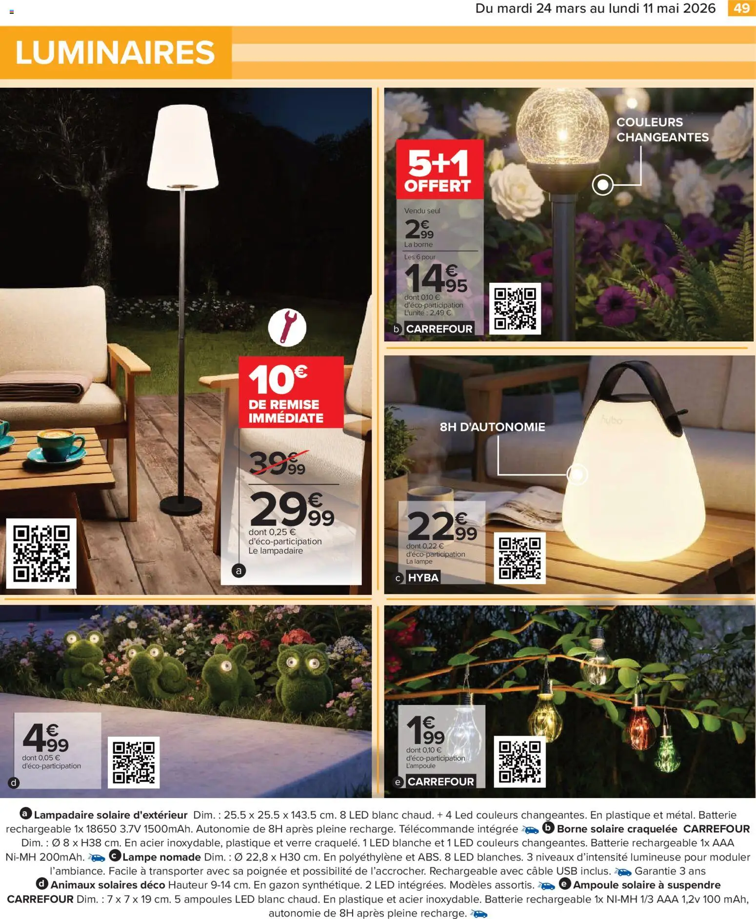 {H1} | Page: 49 | Produits: Câble, Gazon, Lampe, Télécommande