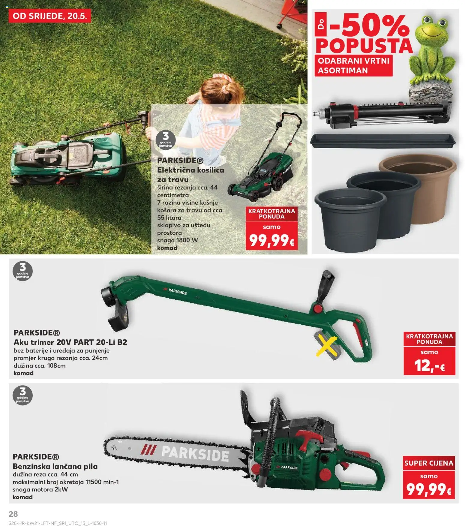 Kaufland katalog | vrijedi od 20.05.2026 | Stranica: 28 | Proizvodi: Košara, Aku trimer, Trimer, Parkside