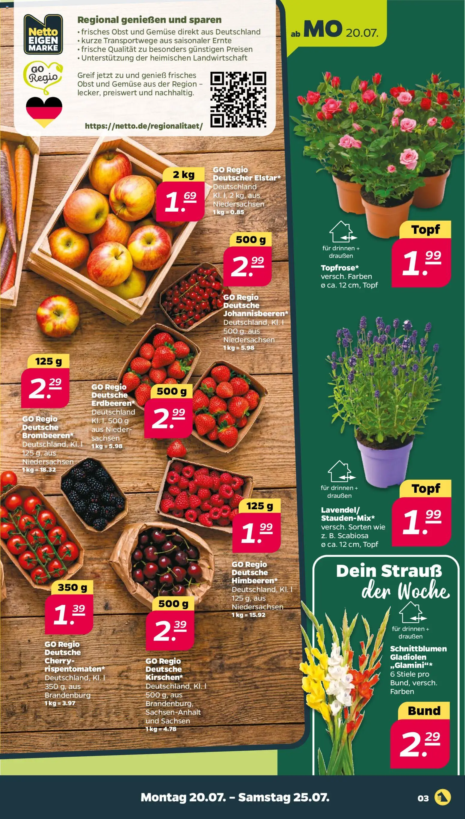 Netto Prospekt – gültig ab 20.07.2026 | Seite: 3 | Produkte: Gemüse, Obst