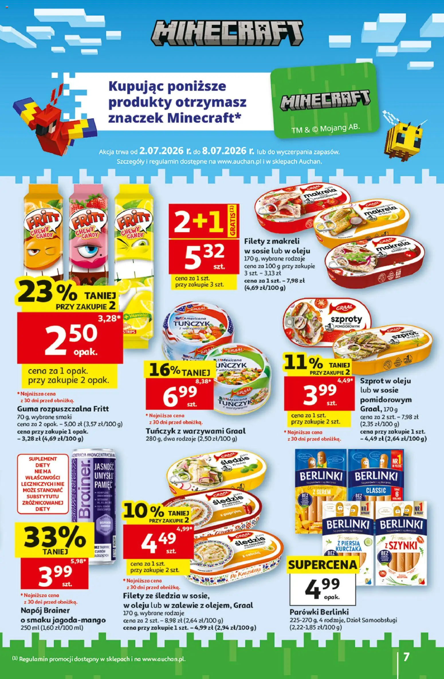 Auchan gazetka - 30 Lat Hipermarket od 02.07.2026 | Strona: 7 | Produkty: Mango, Parówki, Makrela, Papryka