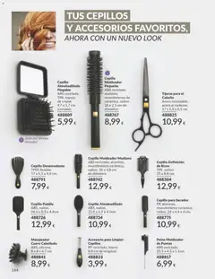 Vista previa Catálogo AVON campaña 8 válido desde el 01/08/2026 | Página: 144 | Productos: Cepillo, Cepillo moldeador, Espejo