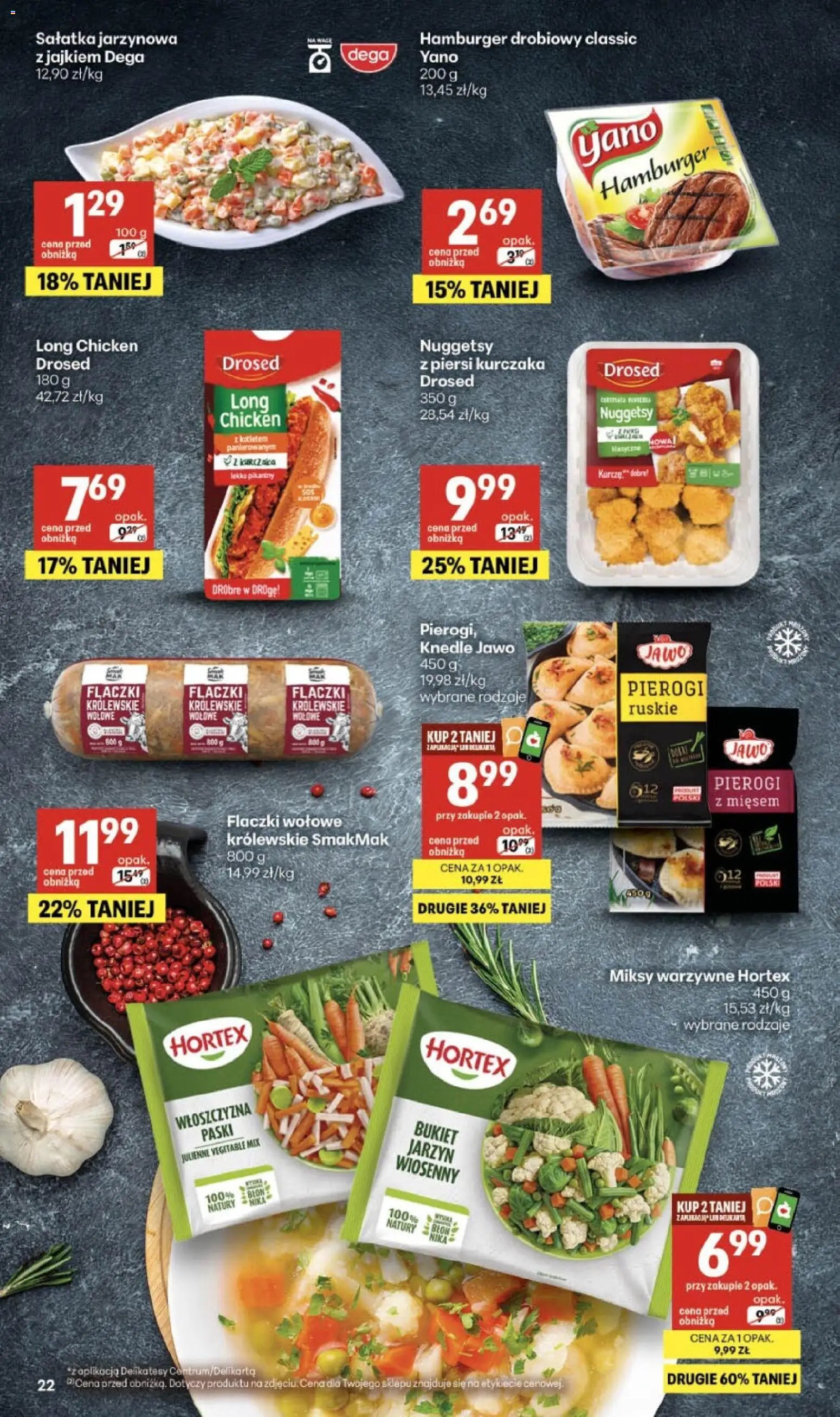 Delikatesy Centrum gazetka od 09.07.2026 | Strona: 22 | Produkty: Hamburger, Pierogi, Knedle, Sałatka