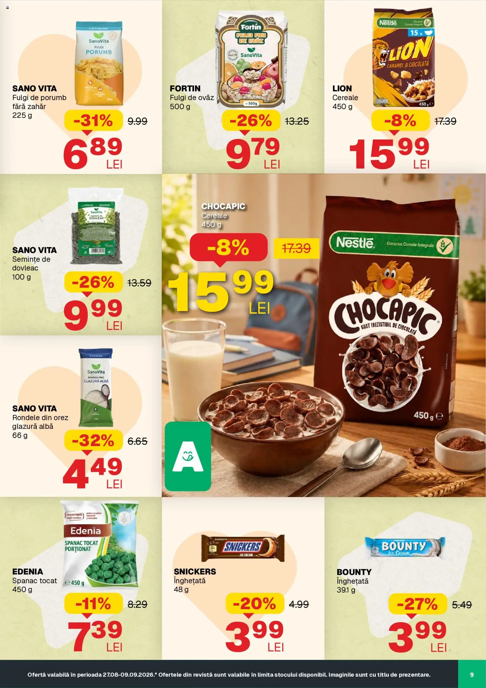 Noul catalog Annabella – valabil de la 27.08.2026 | Pagină: 9 | Produse: Fulgi de porumb, Ciocolată, Fulgi, Porumb