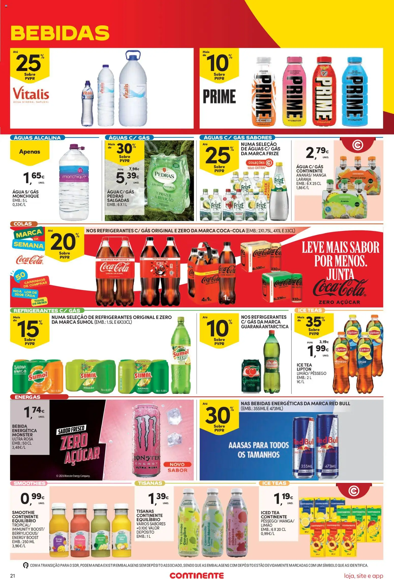 Continente Semanal Continente Bom Dia │ válido de 07/07/2026 | Página: 23 | Produtos: Agua, Banana, Açúcar, Água mineral