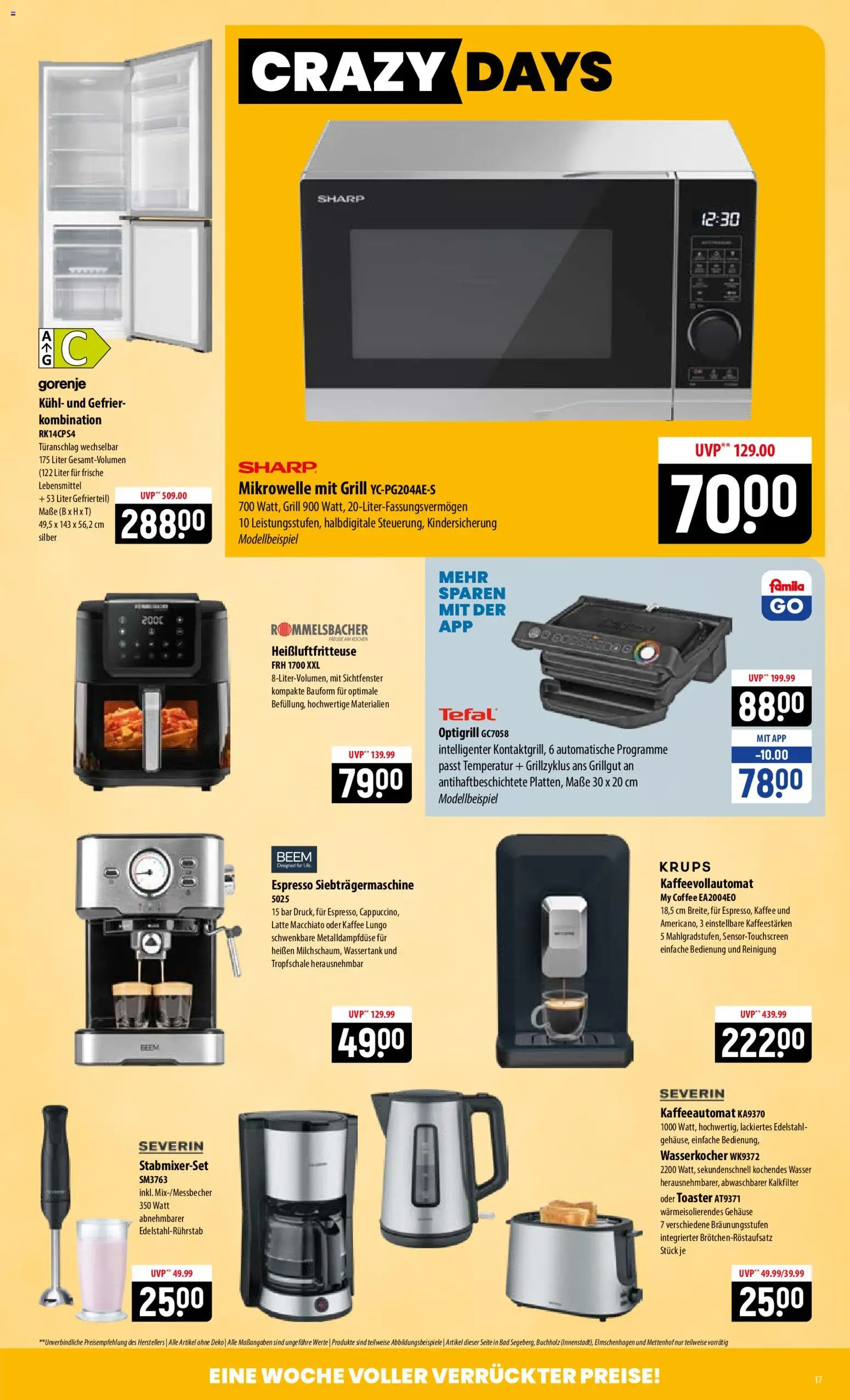 Famila Prospekt – gültig ab 31.08.2026 | Seite: 17 | Produkte: Gorenje, Krups, Grill, Kaffeevollautomat