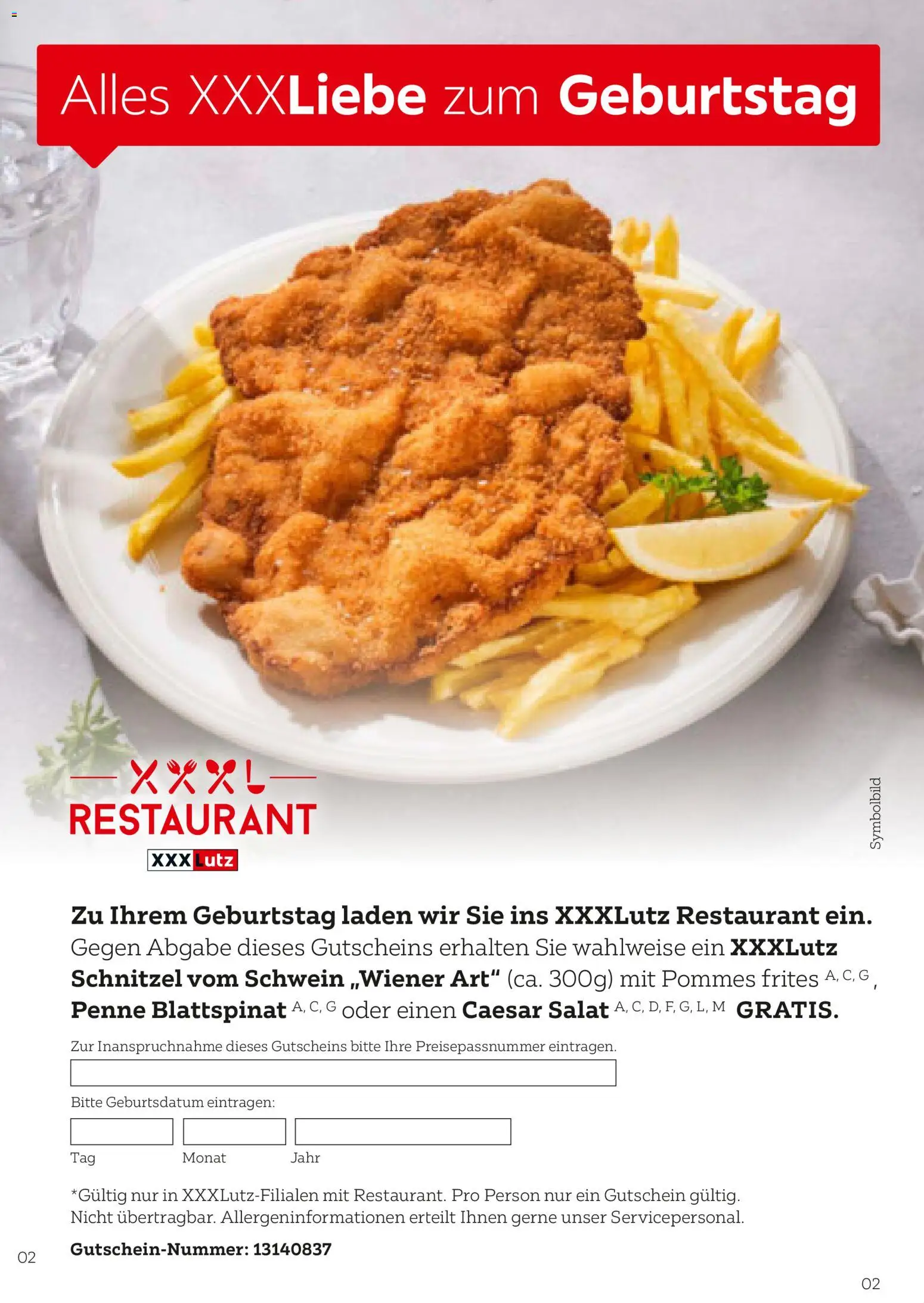XXXLutz Restaurant gültig ab 01.08.2026 | Seite: 2 | Produkte: Salat