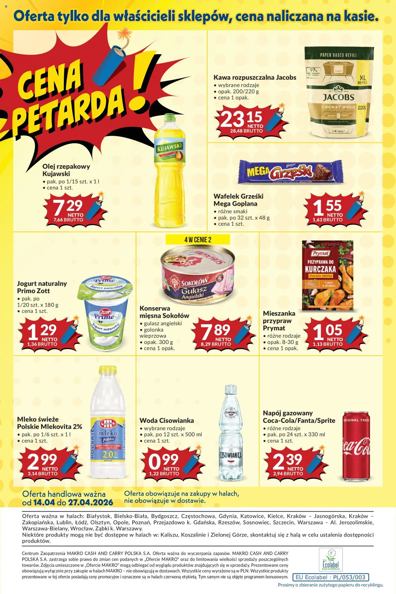 Makro gazetka od 14.04.2026 | Strona: 24 | Produkty: Gulasz angielski, Mleko, Jogurt, Olej