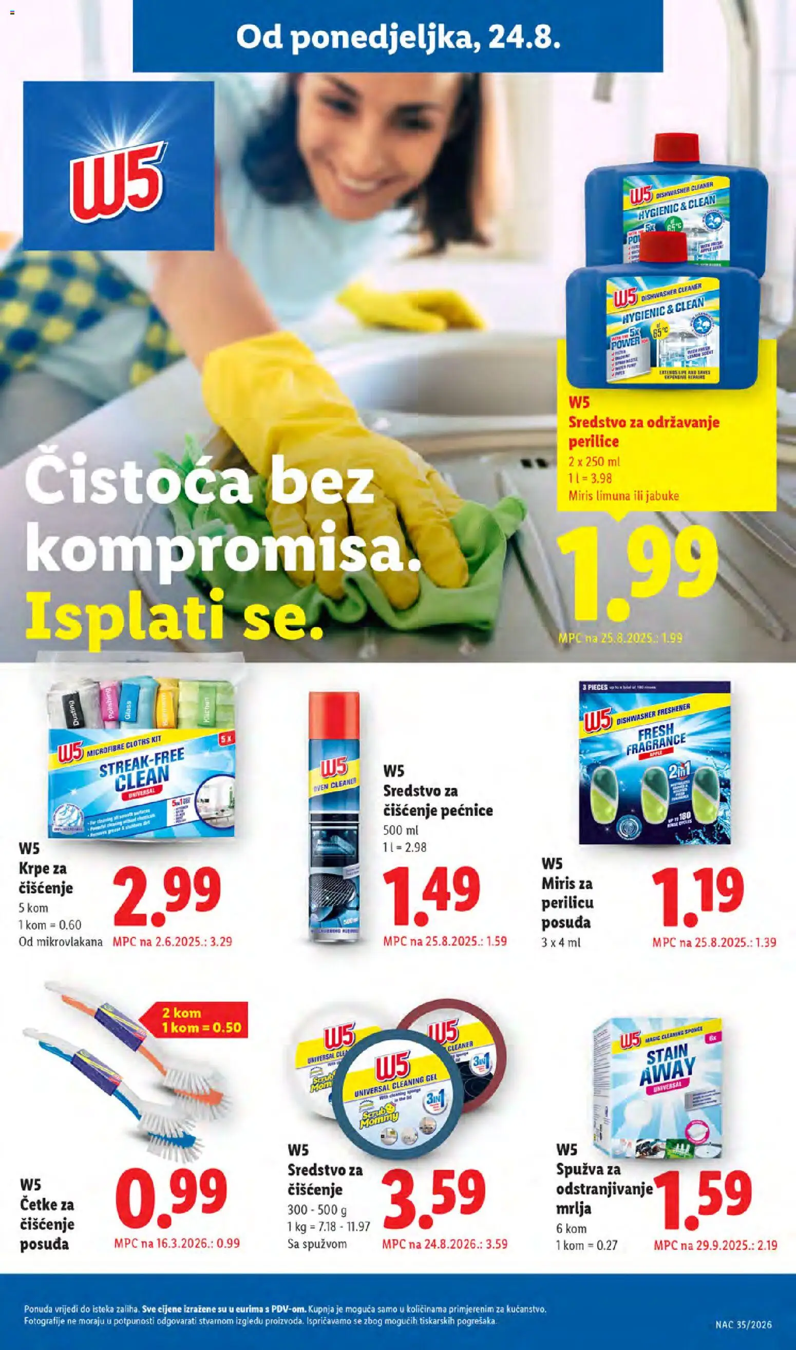 Lidl katalog | vrijedi od 24.08.2026 | Stranica: 15 | Proizvodi: Spužva, Jabuke, Krpe za čišćenje, Krpe