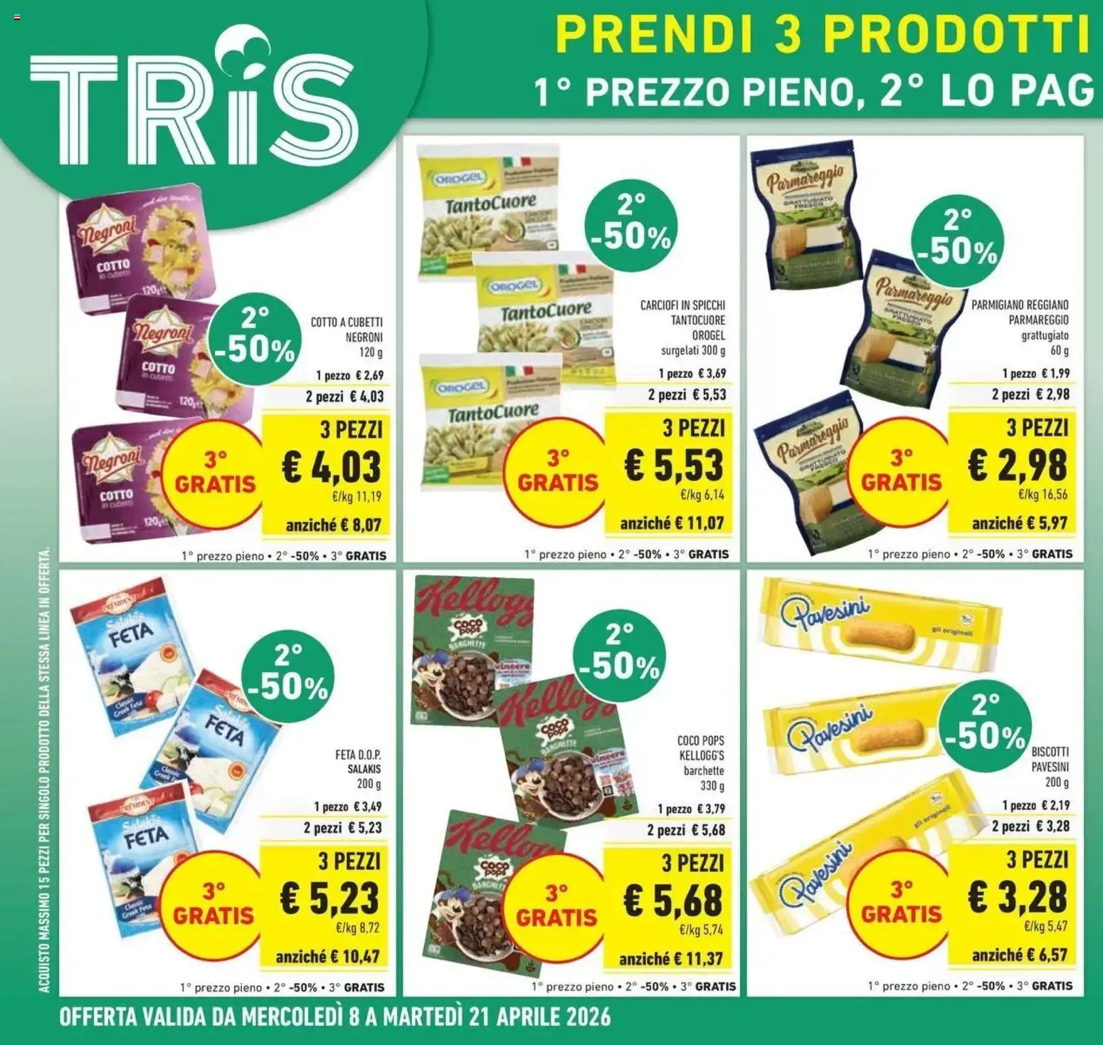 Volantino Conad del 08.04.2026 | Pagina: 4 | Prodotti: Carciofi, Feta, Parmigiano reggiano, Parmigiano
