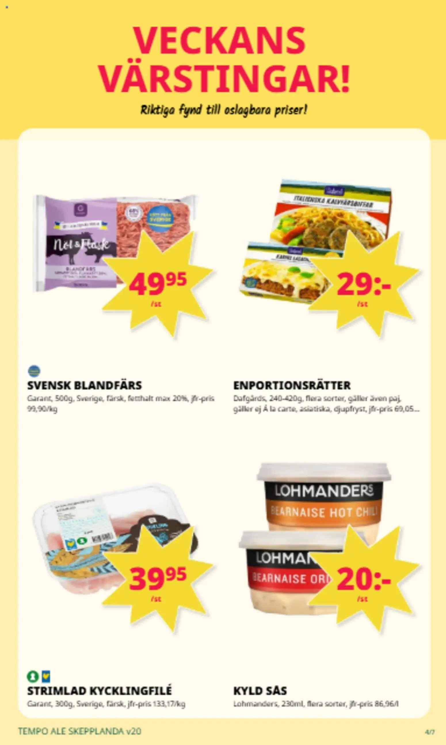 Tempo reklamblad aktuell från 11.05.2026 | Sida: 5 | Produkter: Kycklingfile, Galler, Blandfärs, Chili