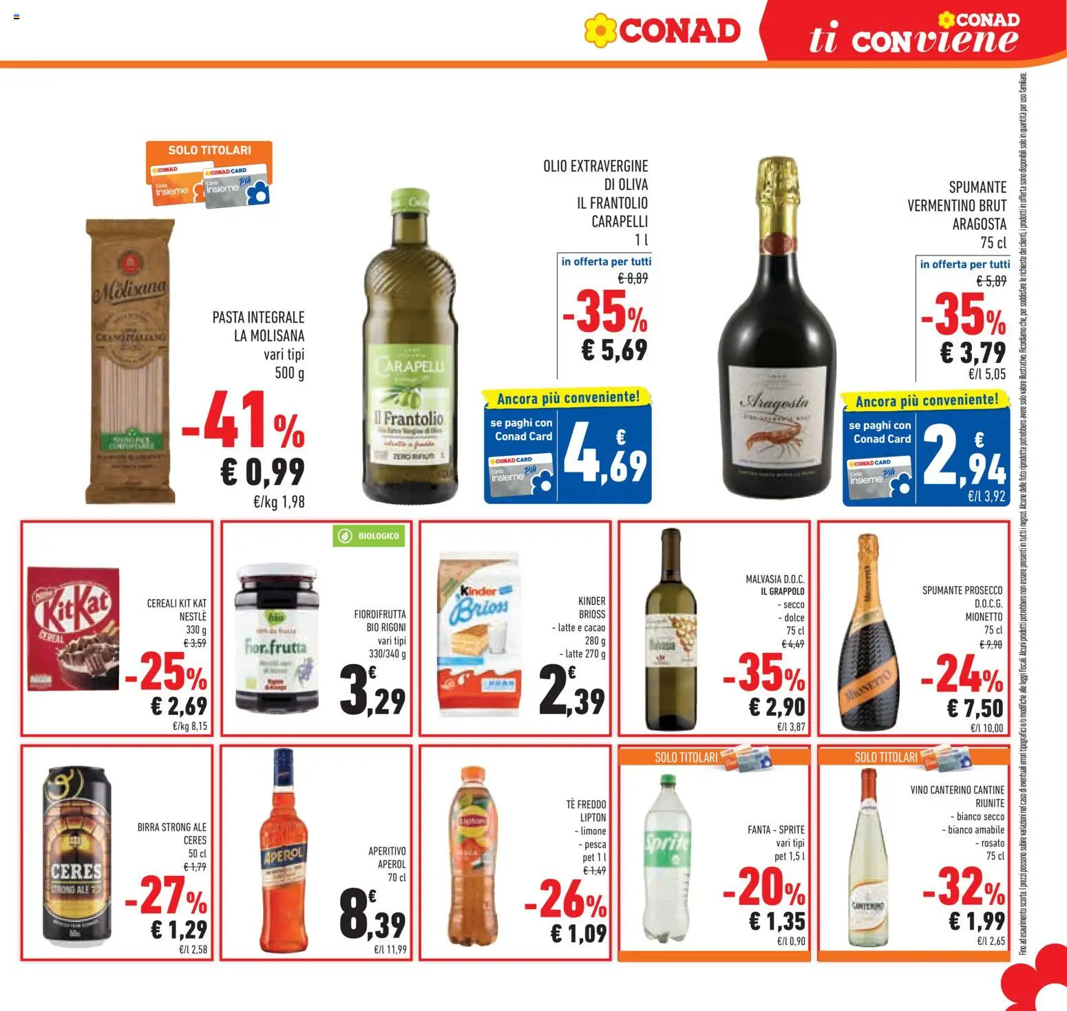 Volantino Conad del 04.06.2026 | Pagina: 25 | Prodotti: Birra, Olio, Vino, Pesca