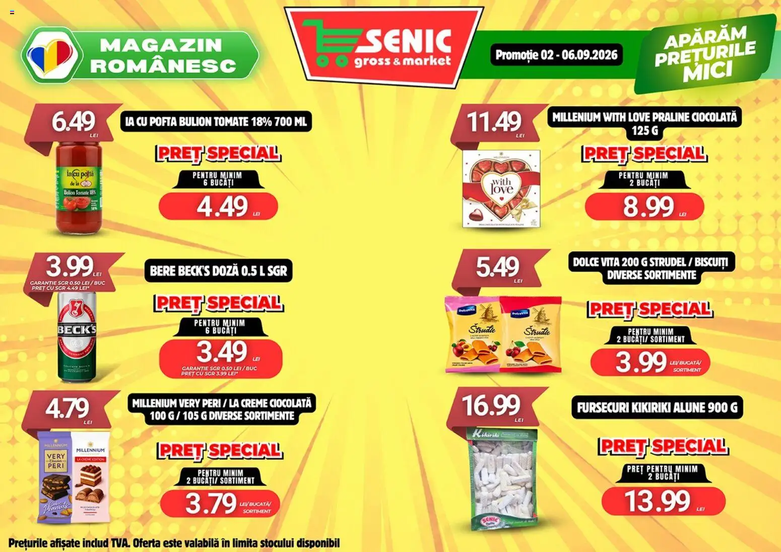Noul catalog Senic – valabil de la 31.08.2026 | Pagină: 6 | Produse: Bulion, Alune, Ciocolată, Biscuiți