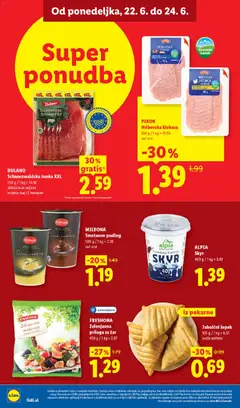 Lidl katalog akcije – veljaven od 18.06.2026 | Stran: 44 | Izdelki: Zar, Puding, Skyr, Sunka
