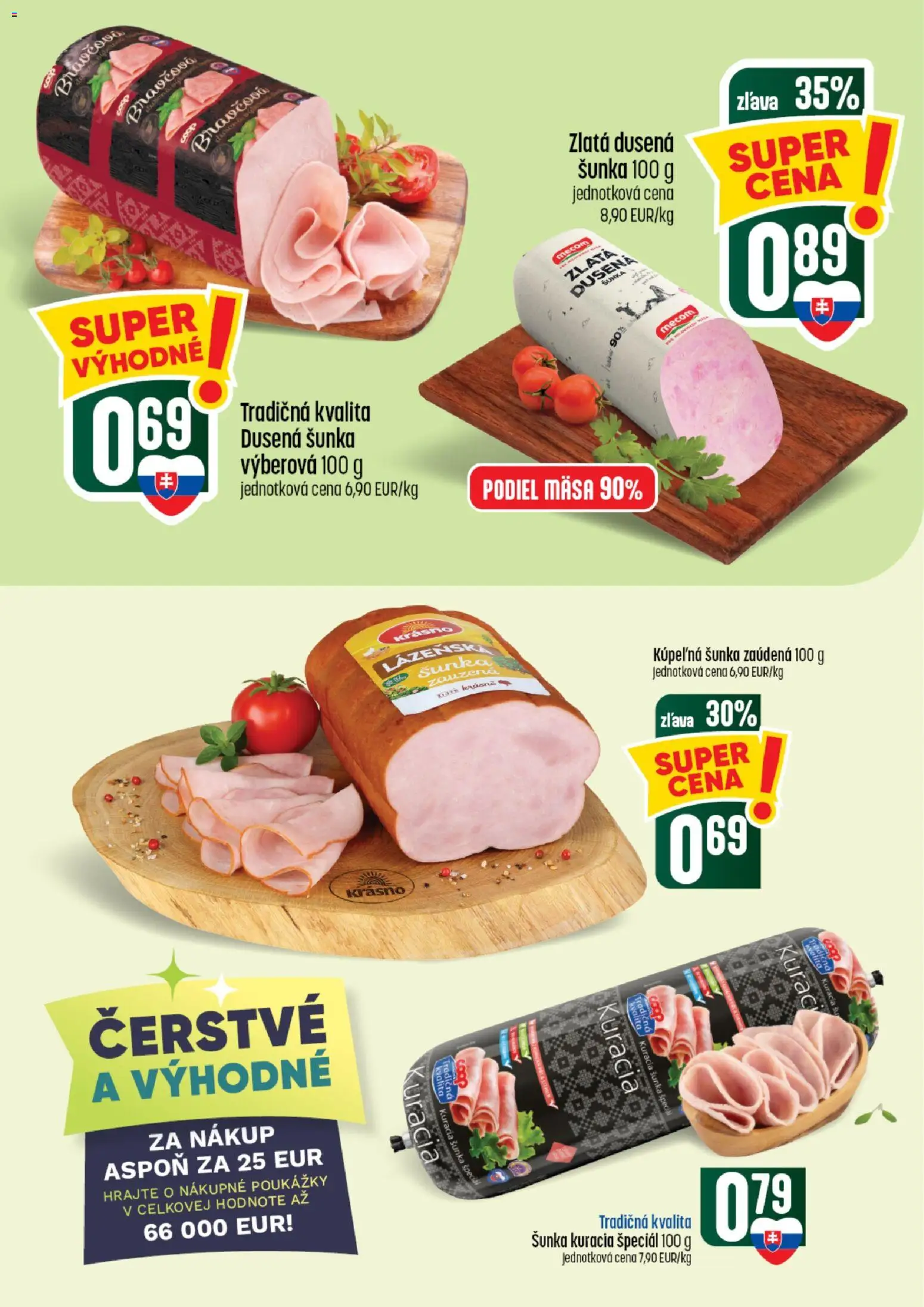 Nové COOP Jednota akcie – leták je platný od 13.08.2026 | Strana: 10 | Produkty: Šunka, Kuracia šunka