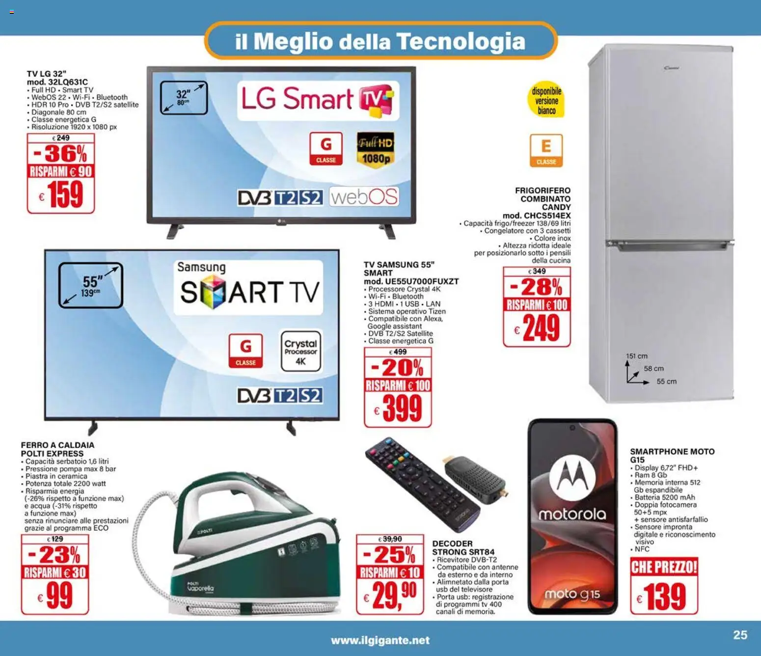 Volantino Il Gigante del 27/08/2026 | Pagina: 25 | Prodotti: Tv samsung, smart TV, TV, Frigorifero