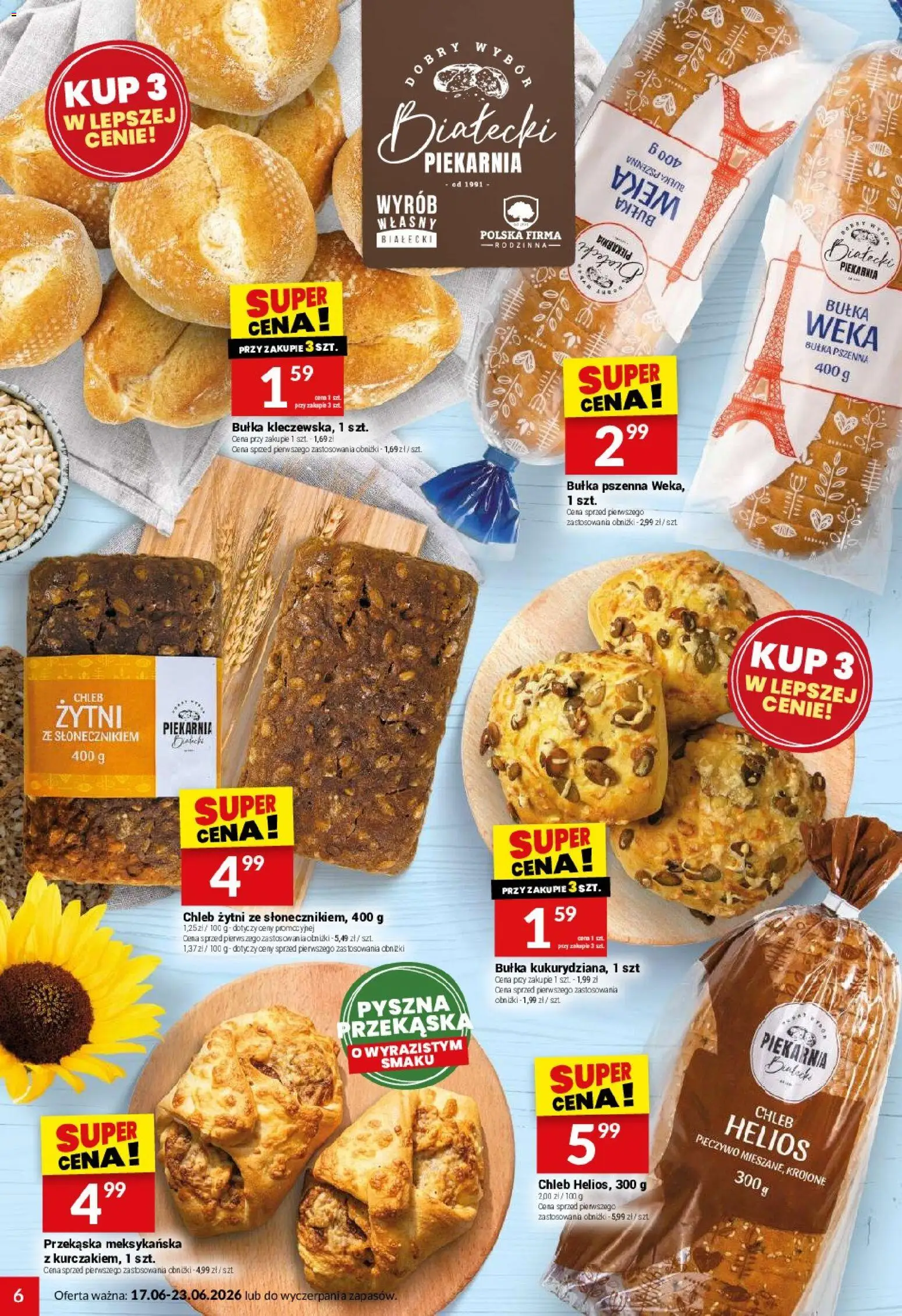 Twój Market gazetka od 17.06.2026 | Strona: 6 | Produkty: Pieczywo, Piekarnia, Bułka, Chleb