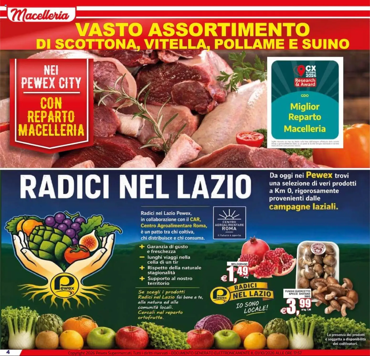 Volantino Pewex del 02/10/2026 | Pagina: 4 | Prodotti: Pollame, Suino, Melograno