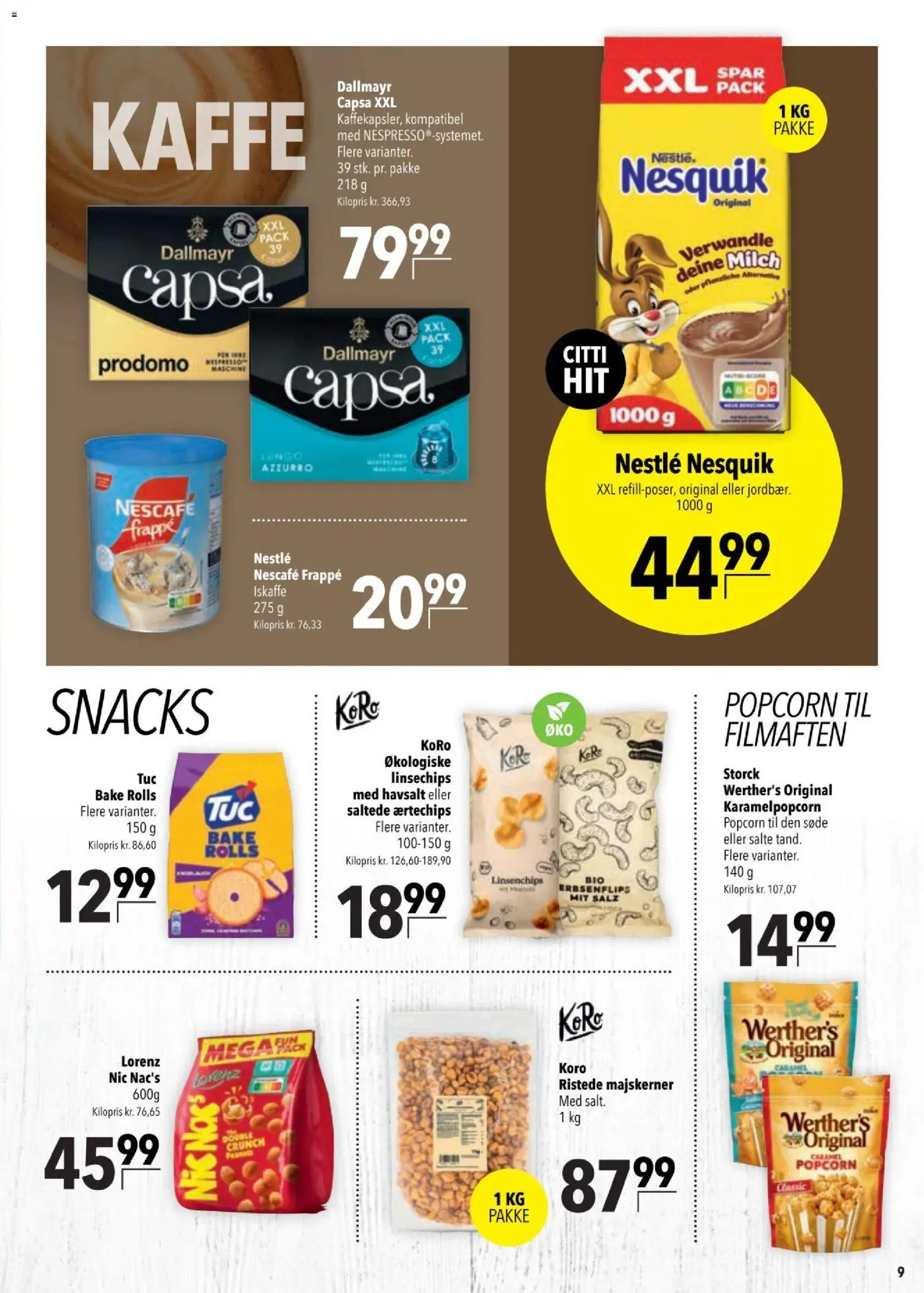 CITTI tilbudsavis – gyldig fra 15.04.2026 | Side: 9 | Produkter: Kaffe, Popcorn, Linsechips