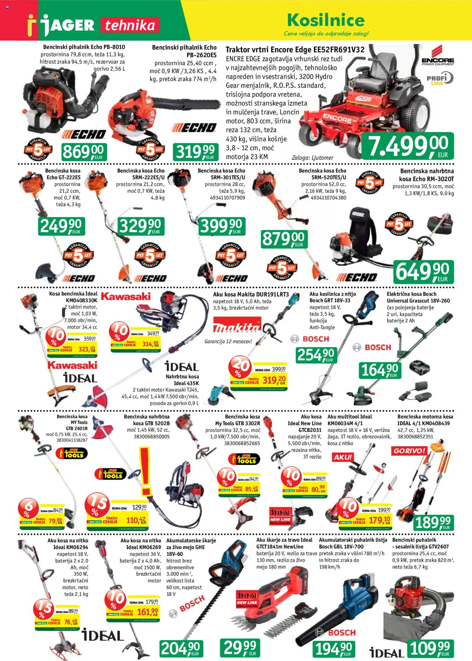 Novi Jager katalog ponudbe – veljaven od 15.07.2026 | Stran: 2 | Izdelki: Baterija, Kosilnica, Baterije, Bencinska kosa