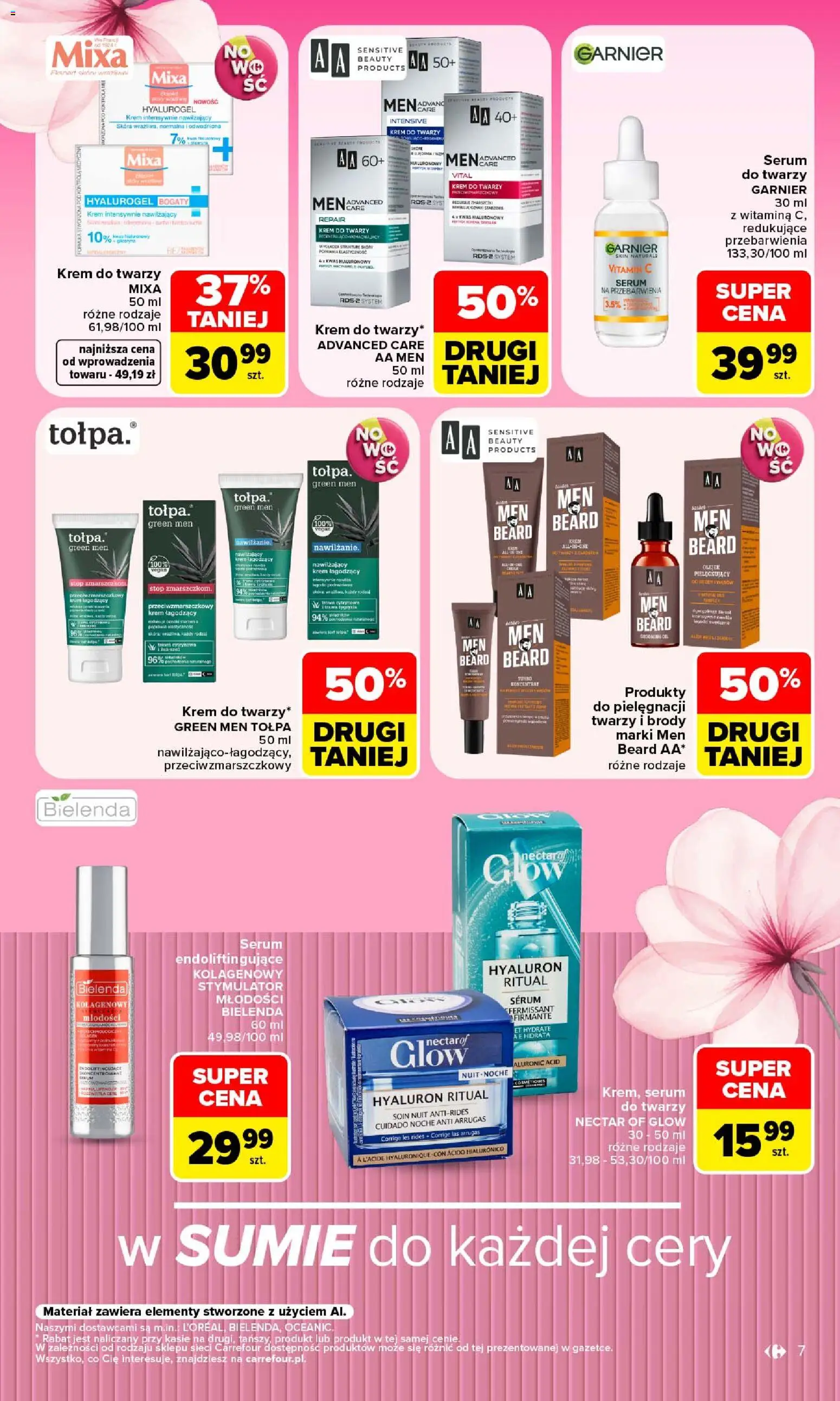 Carrefour gazetka - Siebie znasz najlepiej od 07.09.2026 | Strona: 7 | Produkty: Garnier, Bielenda, Krem, Krem do twarzy