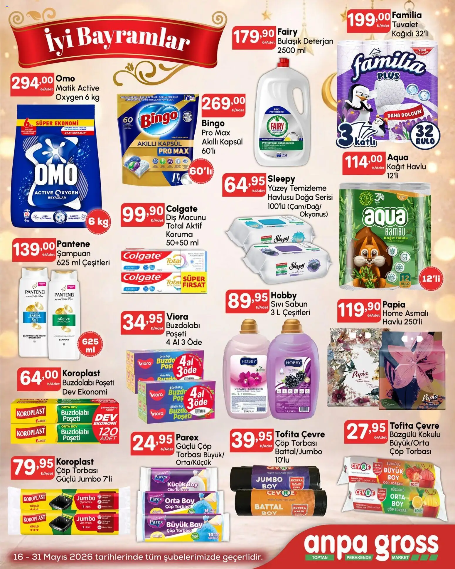 Anpa Gross Katalog - 16.05.2026 tarihinden itibaren geçerlidir | Sayfa: 3 | Ürünler: Çöp torbası, Tuvalet, Şampuan, Diş macunu