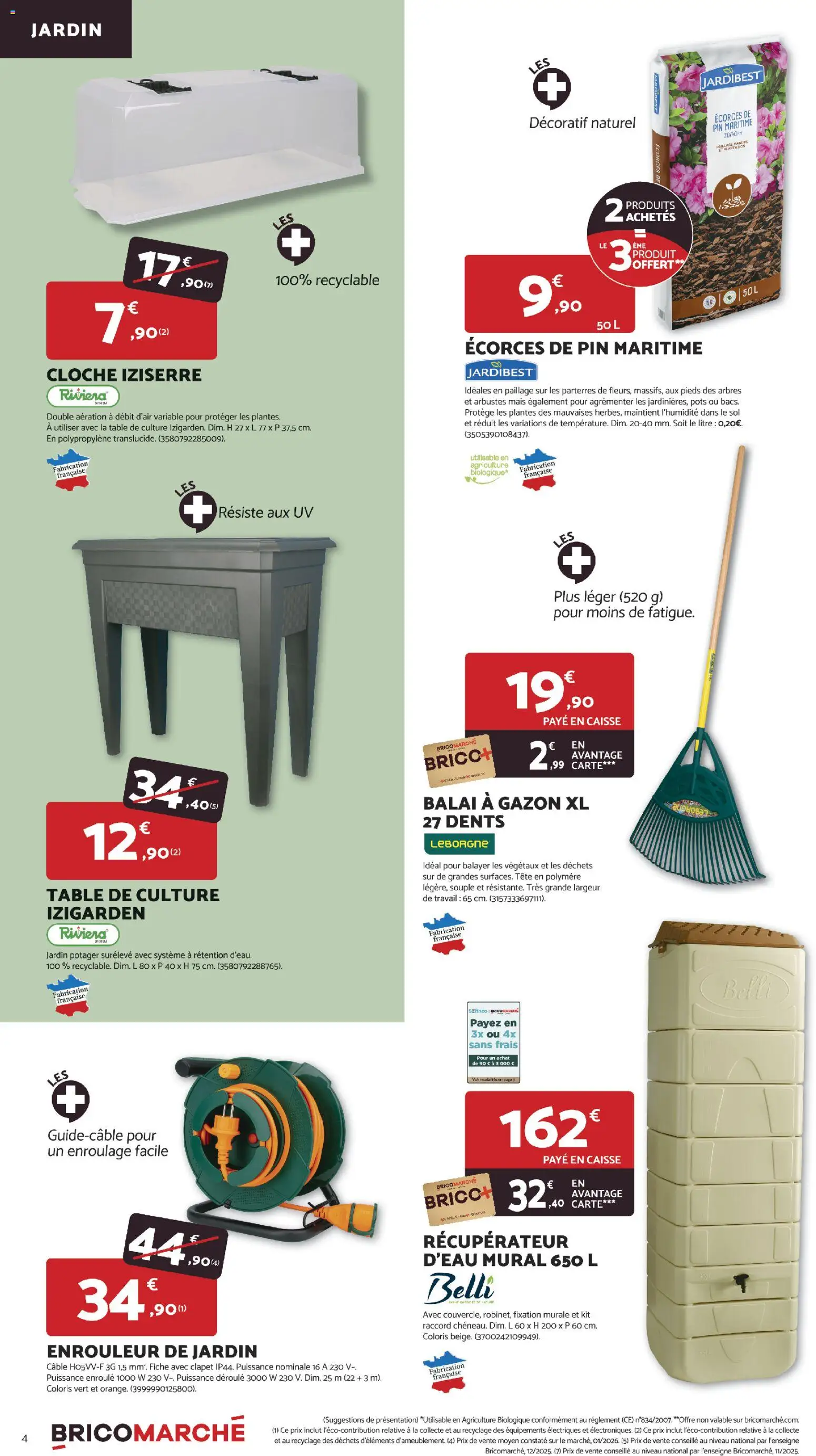 {H1} | Page: 4 | Produits: Écorces de pin, Mais, Cloche, Récupérateur d'eau