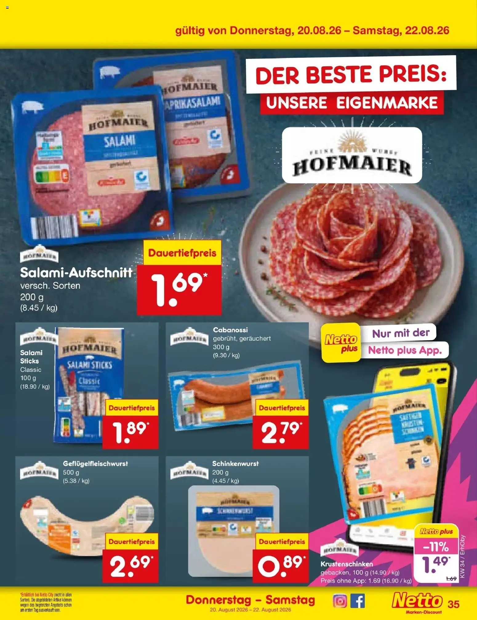 Netto Marken-Discount Prospekt Metten (ab 17.08.2026) » Angebote | Seite: 53 | Produkte: Salami