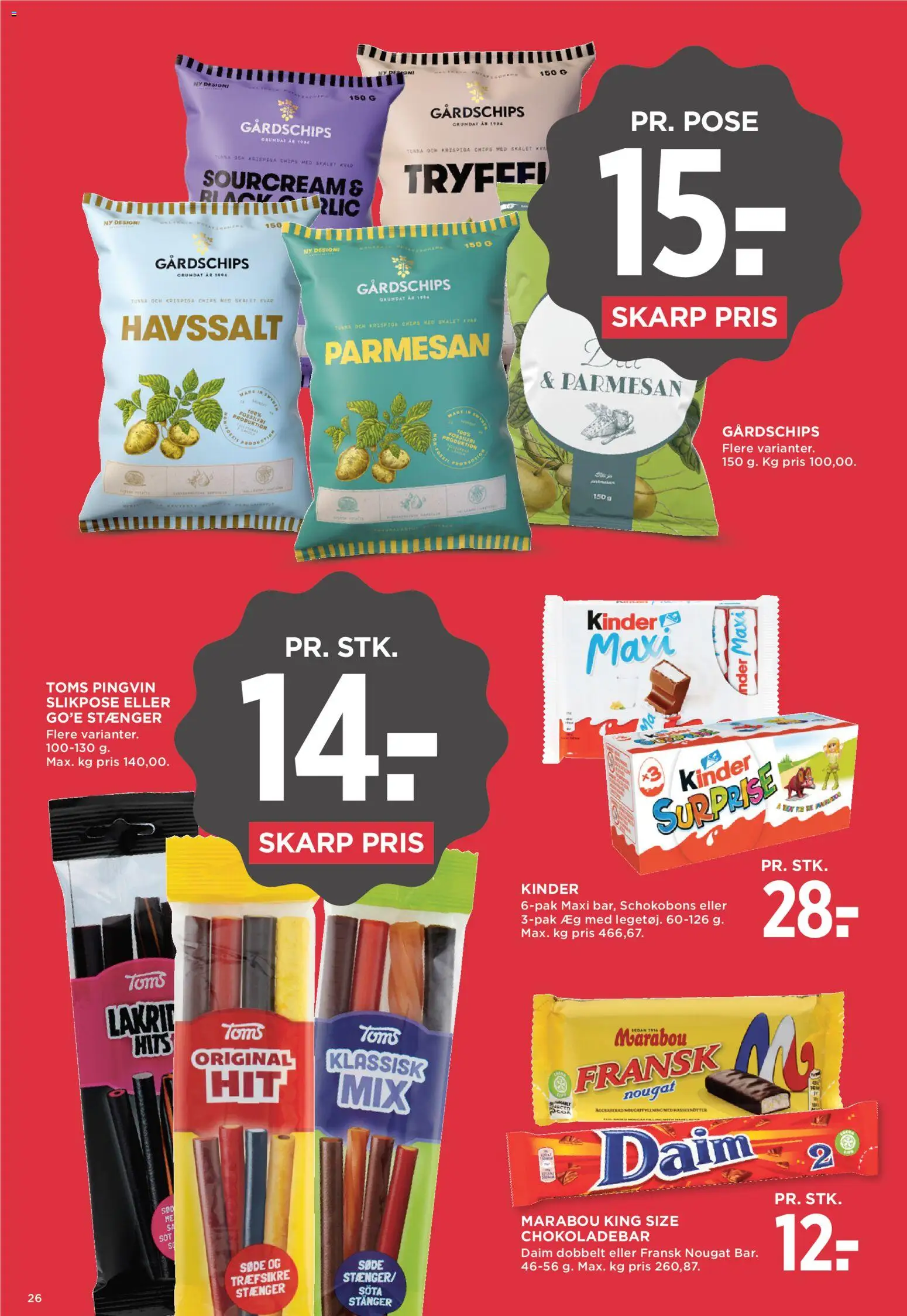 Meny tilbudsavis – gyldig fra 07/08/2026 | Side: 34 | Produkter: Æg, Chips, Nougat, Parmesan