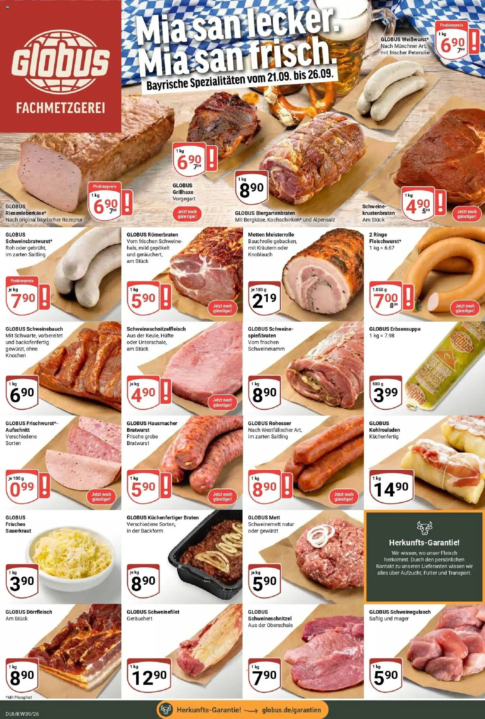 Globus Prospekt Duisburg (ab 21.09.2026) » Angebote online | Seite: 9 | Produkte: Spezialitäten, Bratwurst, Knoblauch, Petersilie