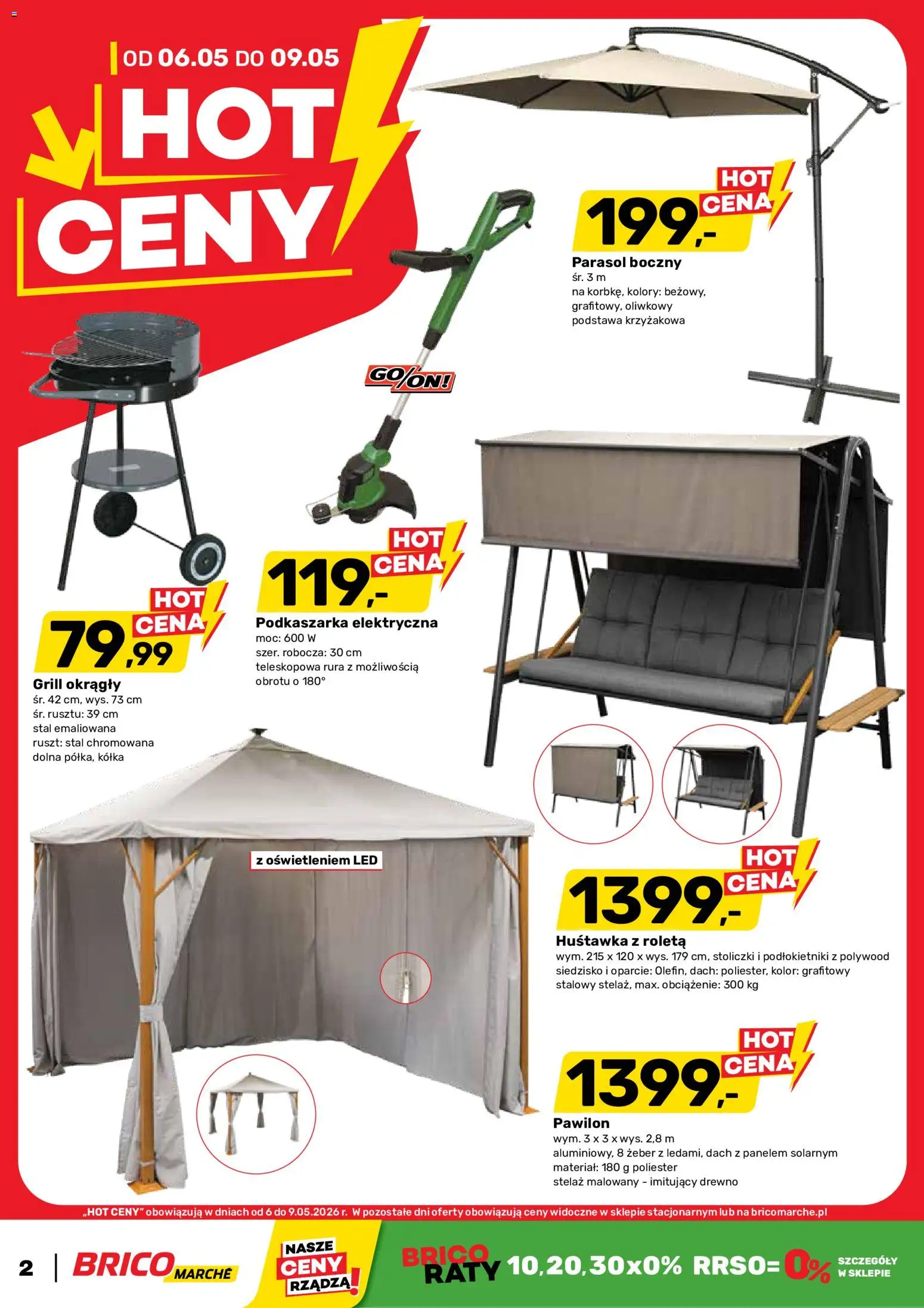 Brico Marché gazetka od 06.05.2026 | Strona: 2 | Produkty: Parasol, Grill, Ruszt