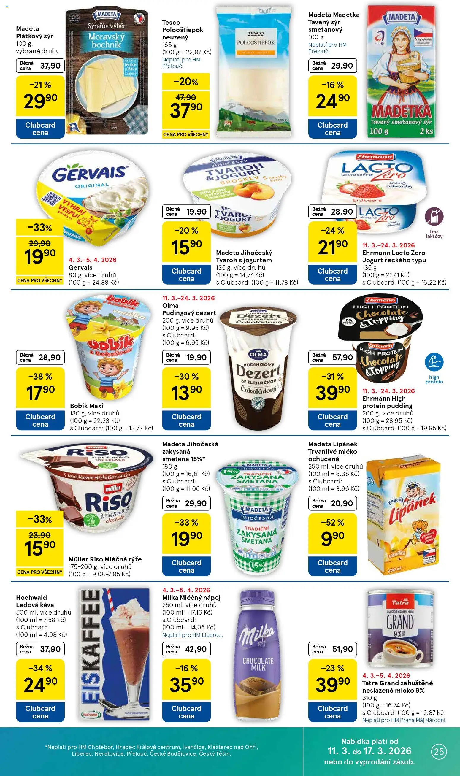 Tesco leták - Hypermarket od 11.03.2026 | Strana: 25 | Produkty: Ledová káva, Lipánek, Mléčná rýže, Eiskaffee