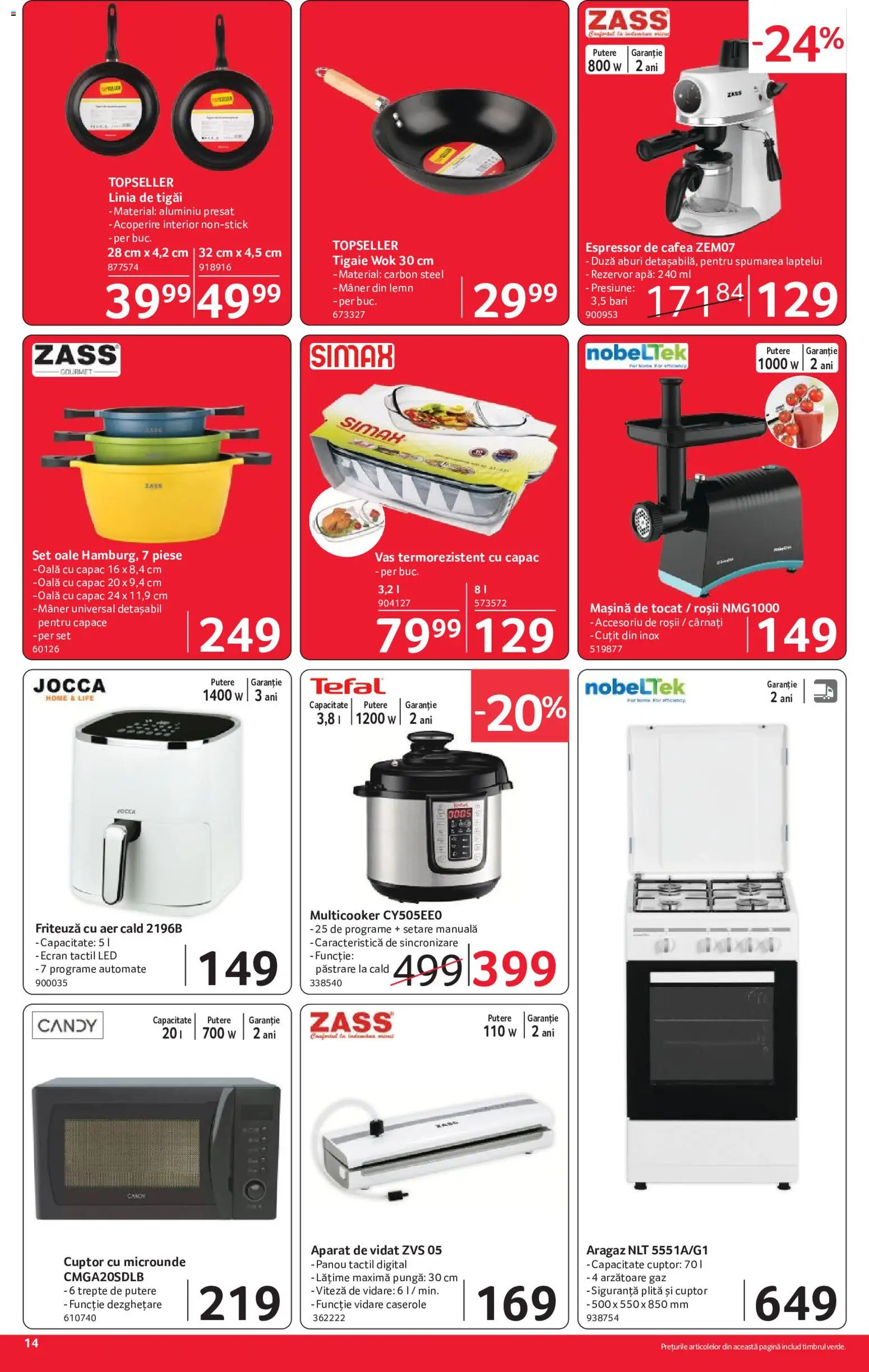 Noul catalog Selgros – valabil de la 26.06.2026 | Pagină: 14 | Produse: Mașină de tocat, Set oale, Mâner, Cafea