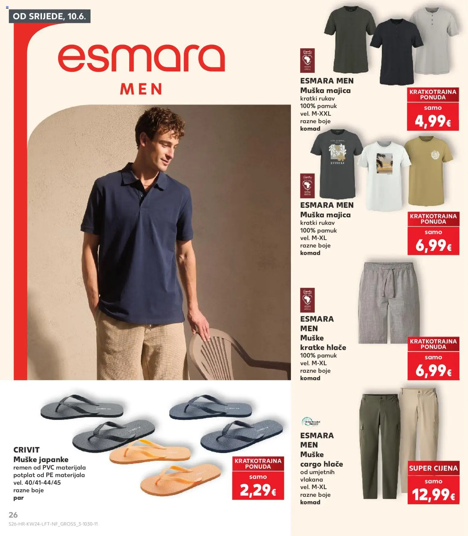 Kaufland katalog | vrijedi od 10.06.2026 | Stranica: 26 | Proizvodi: Majica, Hlače, Kratke hlače, Japanke