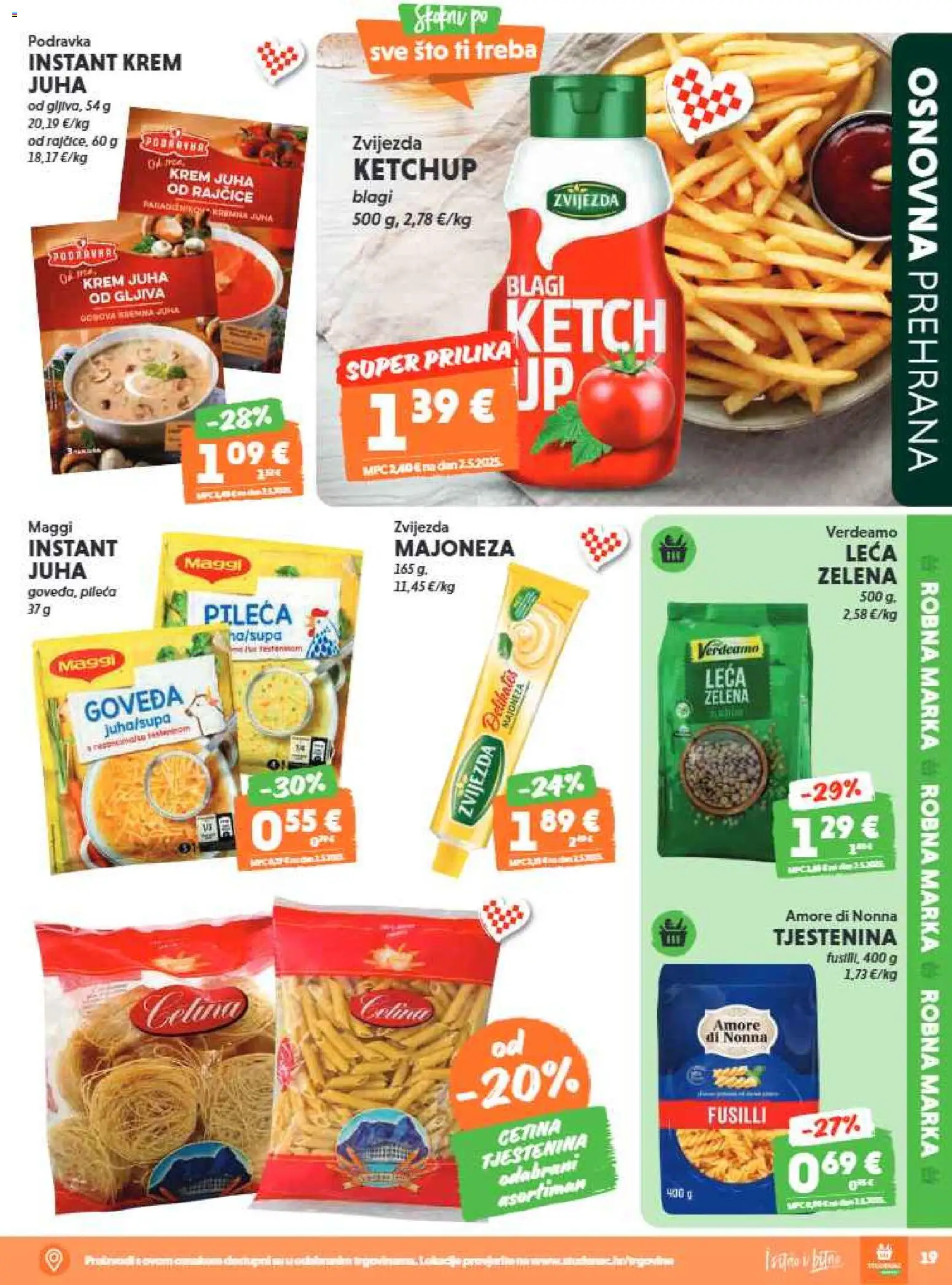 Studenac katalog | vrijedi od 01.07.2026 | Stranica: 19 | Proizvodi: Podravka, Rajčice, Tjestenina, Leća