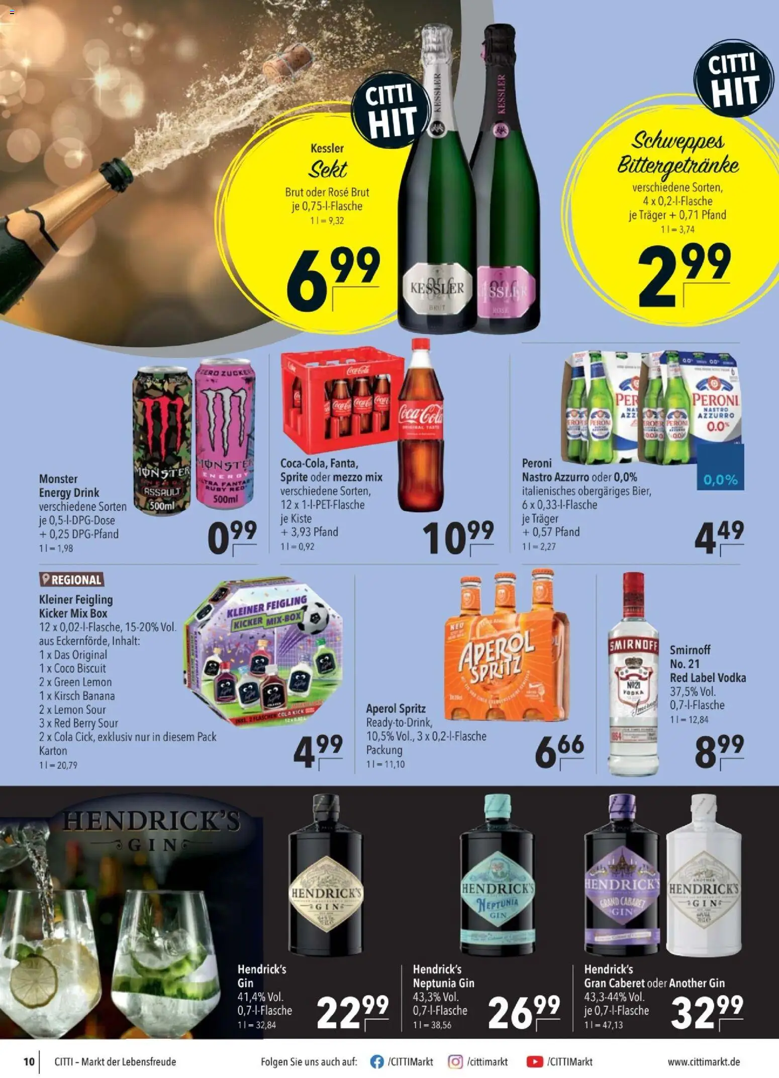 CITTI tilbudsavis – gyldig fra 10.06.2026 | Side: 10 | Produkter: Gin, Vodka, Cola, Prancha