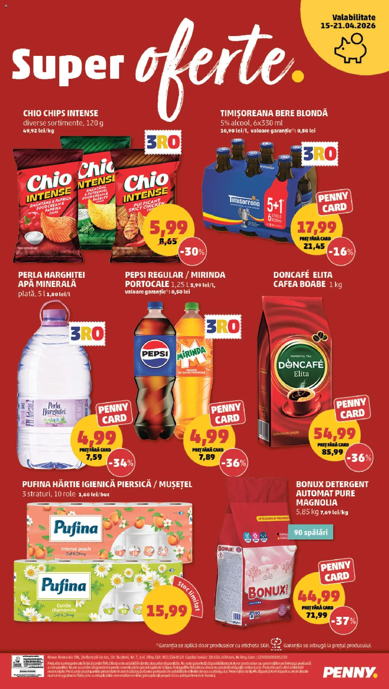 Noul catalog PENNY – valabil de la 15.04.2026 | Pagină: 20 | Produse: Piersică, Kedi Ödül Oyuncakları, Role, Cafea