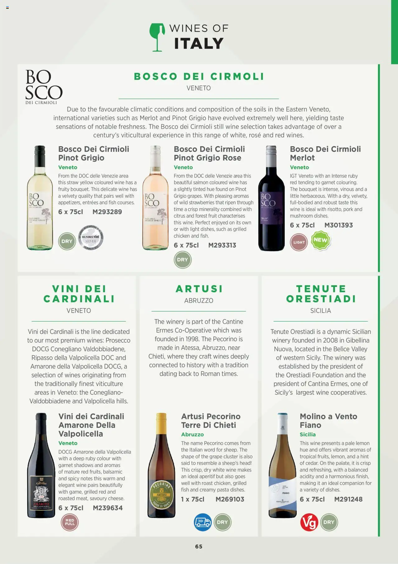 {H1} | Page: 65 | Products: Salmon, Wine, Pasta, Lemon