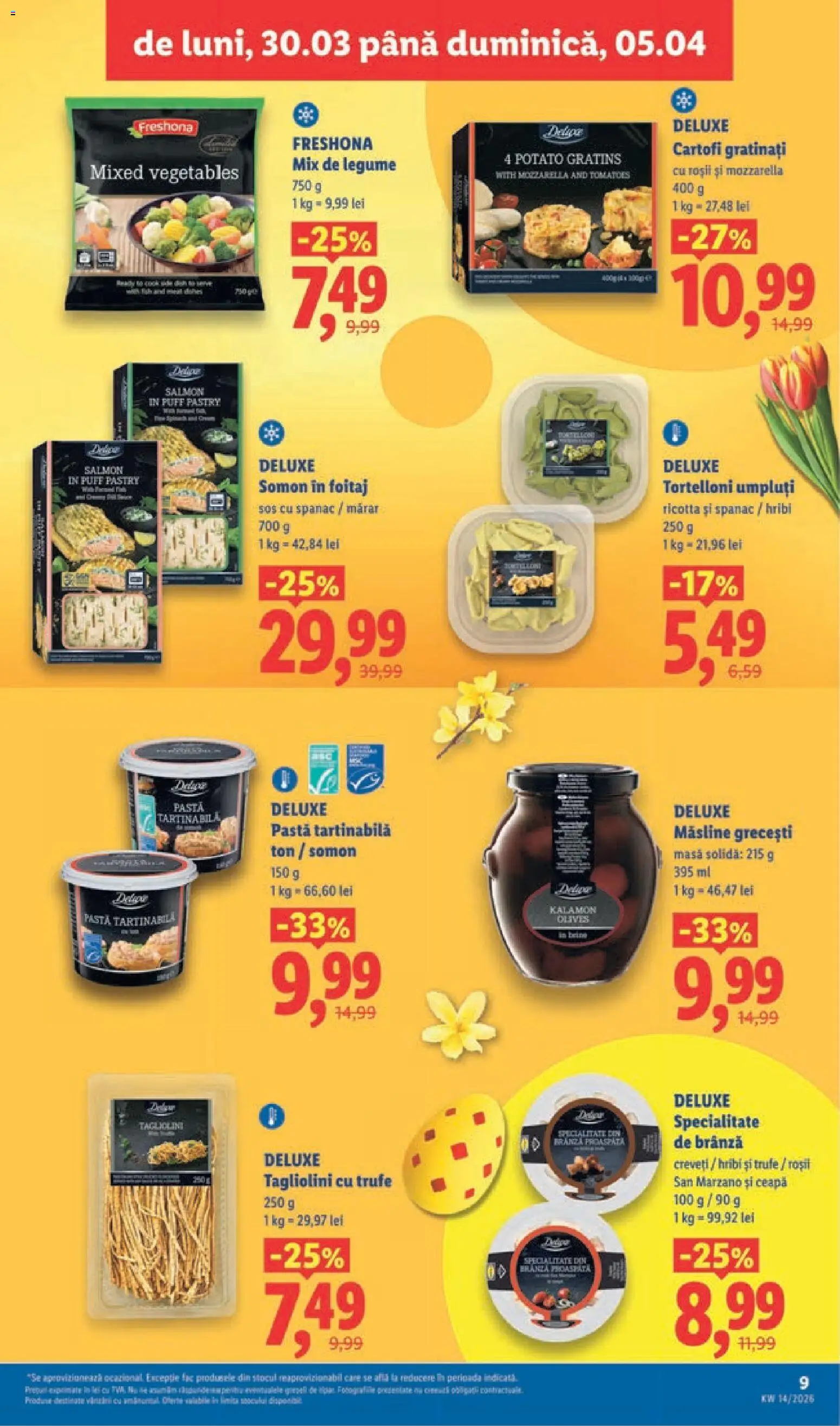 Noul catalog Lidl – valabil de la 30.03.2026 | Pagină: 9 | Produse: Mărar, Măsline, Paste, Legume