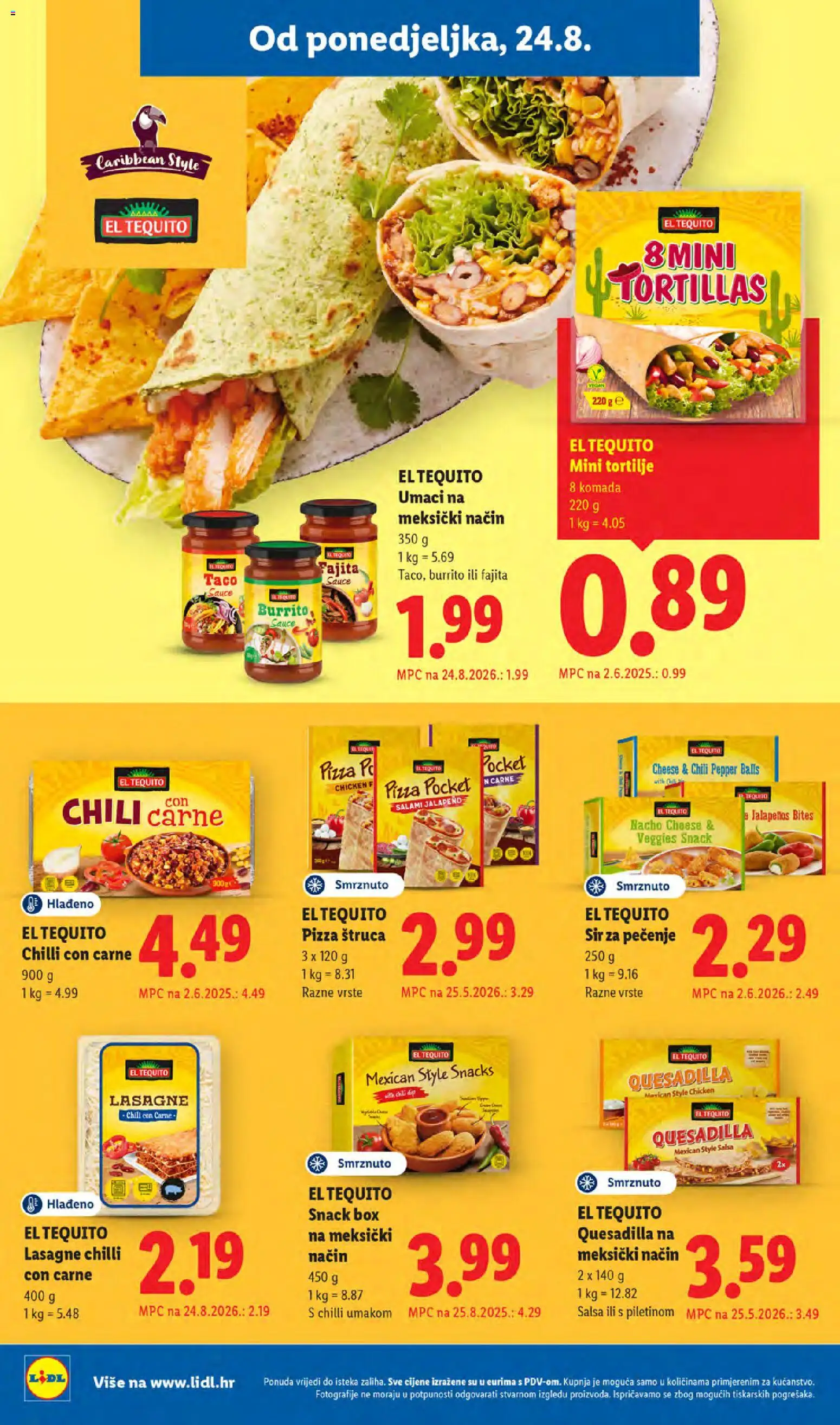 Lidl katalog | vrijedi od 24.08.2026 | Stranica: 12 | Proizvodi: Lasagne, Sir, Pizza, Tortilje