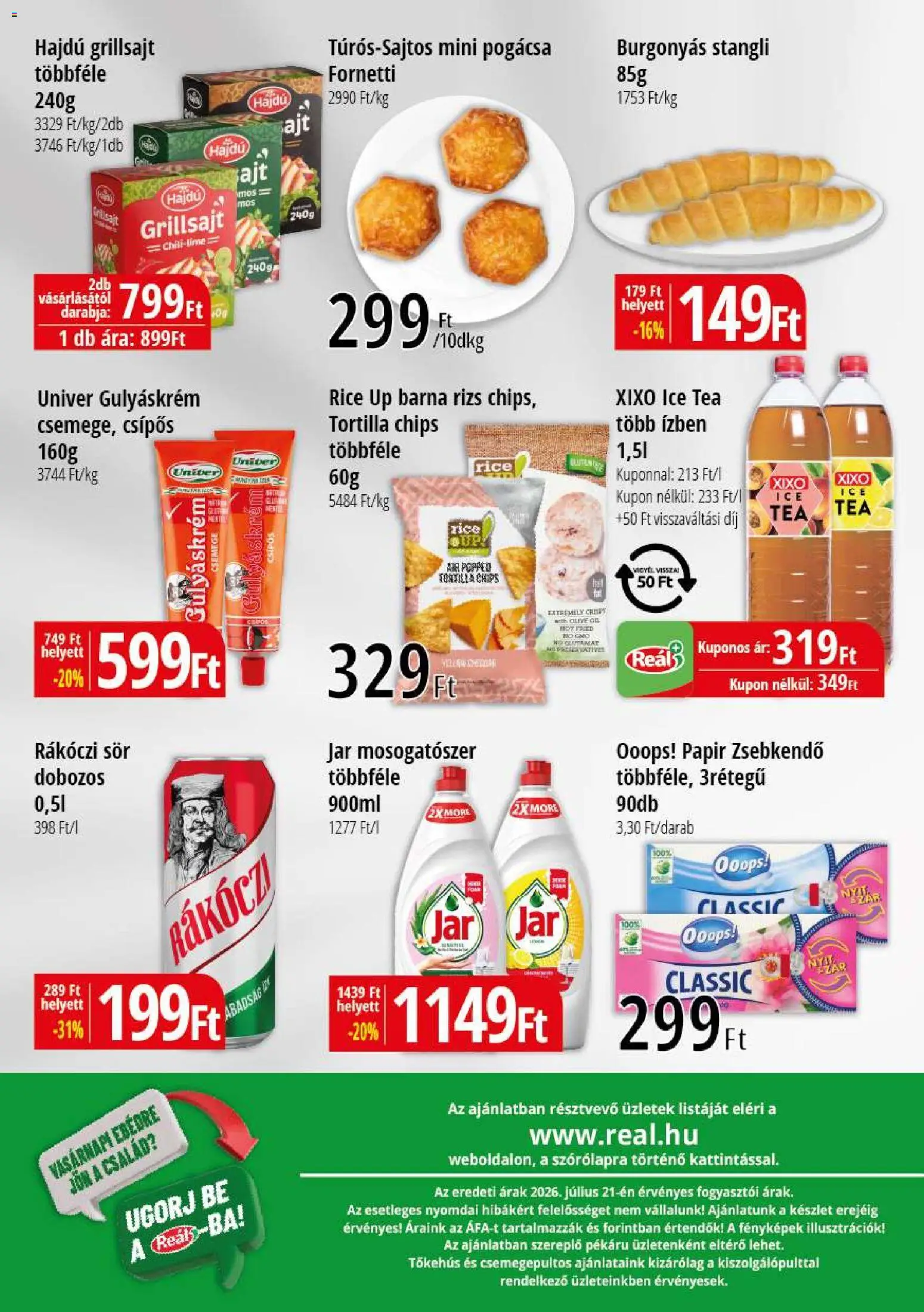 Reál akciós ujság - amely érvényes a következő dátumtól: 2026.07.30. | Oldal: 2 | Termékek: Chips, Tortilla, Ice tea, Sör