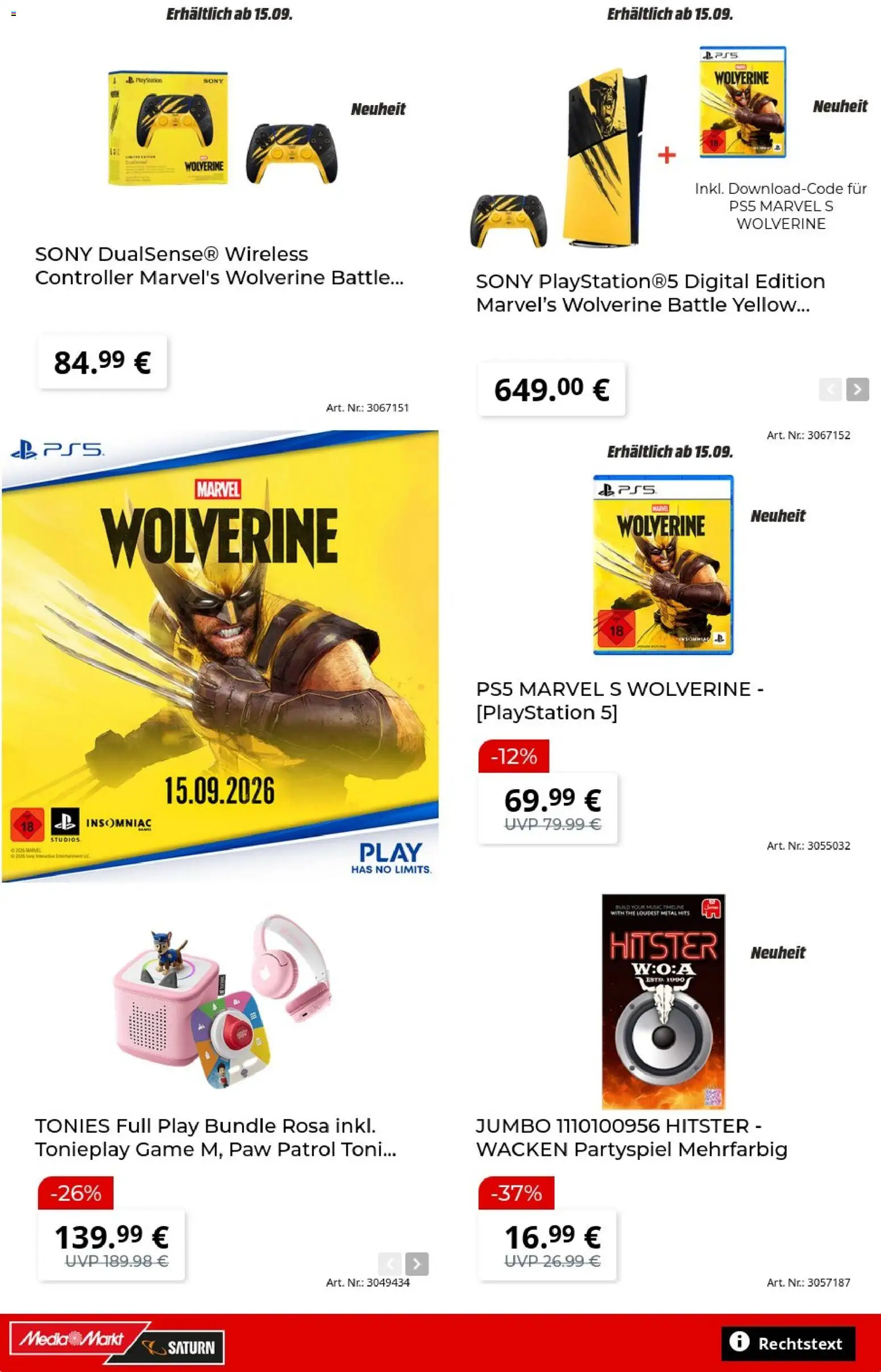 Media Markt Prospekt – gültig ab 07.09.2026 | Seite: 11 | Produkte: Playstation, Sony