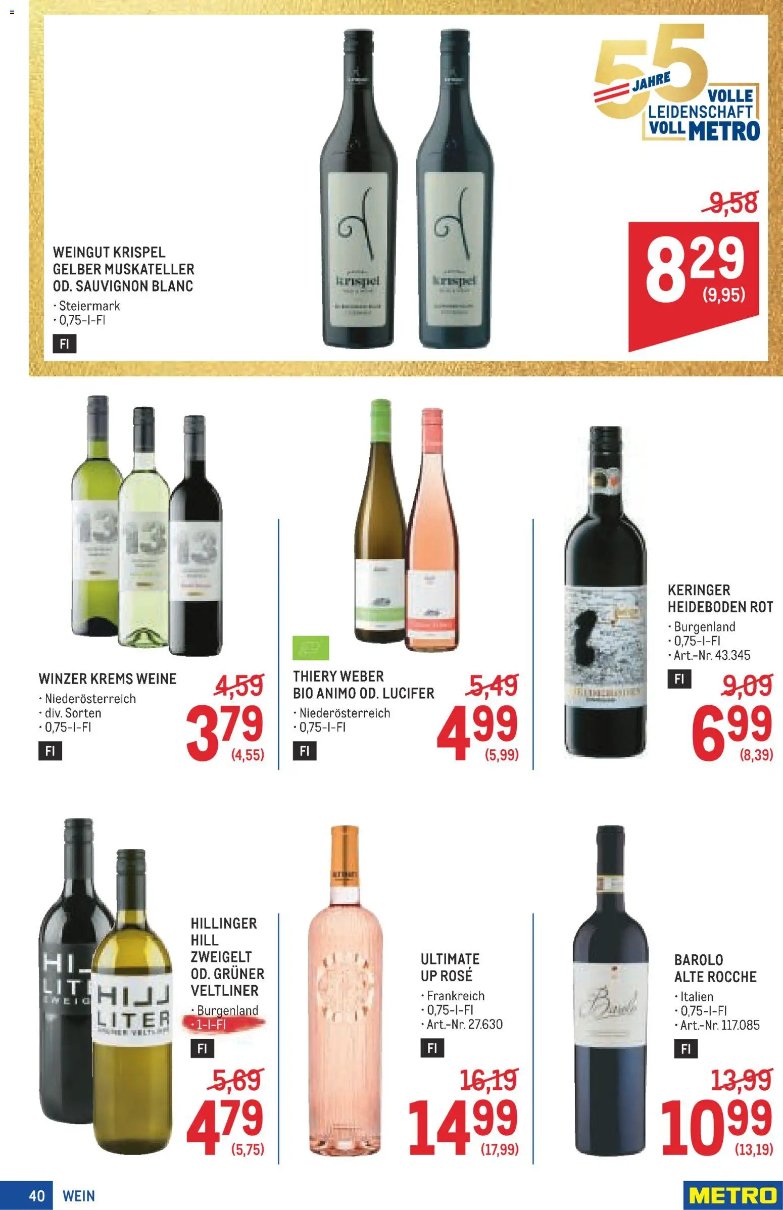 Metro angebote Profi gültig ab 01.10.2026 | Seite: 40 | Produkte: Wein