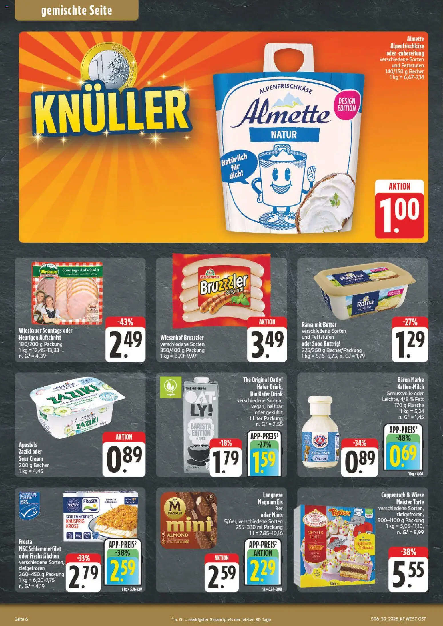 nah & gut Prospekt – gültig ab 20.07.2026 | Seite: 6 | Produkte: Langnese, Kaffee, Frosta, Oatly