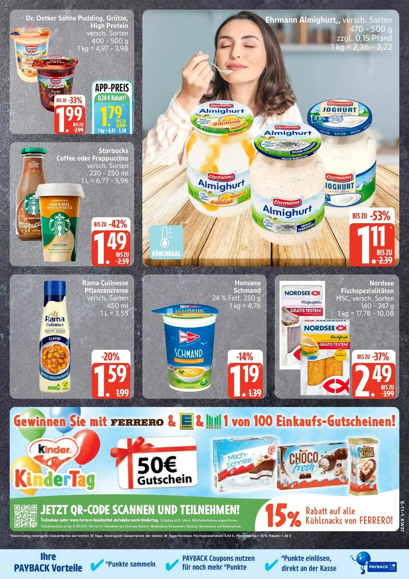 Edeka Prospekt Elmshorn (ab 07.09.2026) » Angebote Online | Seite: 13 | Produkte: Rama, Joghurt, Starbucks, Sahne